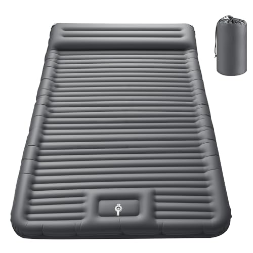 Detalle de JEMULICE Doppel-Isomatte Camping Verdicktes Aufblasbare Matratze – 78,7 x 55,1 Zoll, 5,91 Zoll Dicke