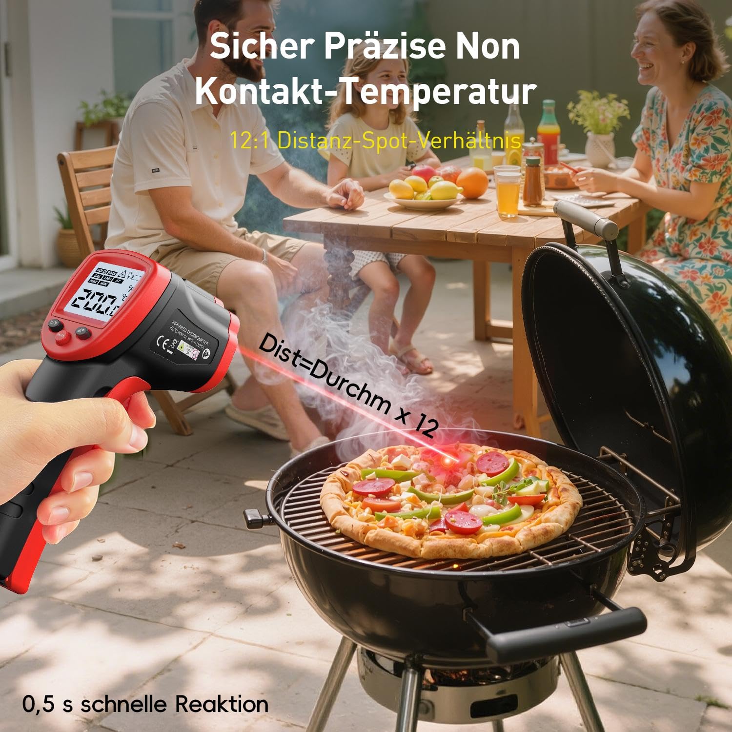 Detalle 2 de Eventek Infrarot-Thermometer −50–600°C 🌡
