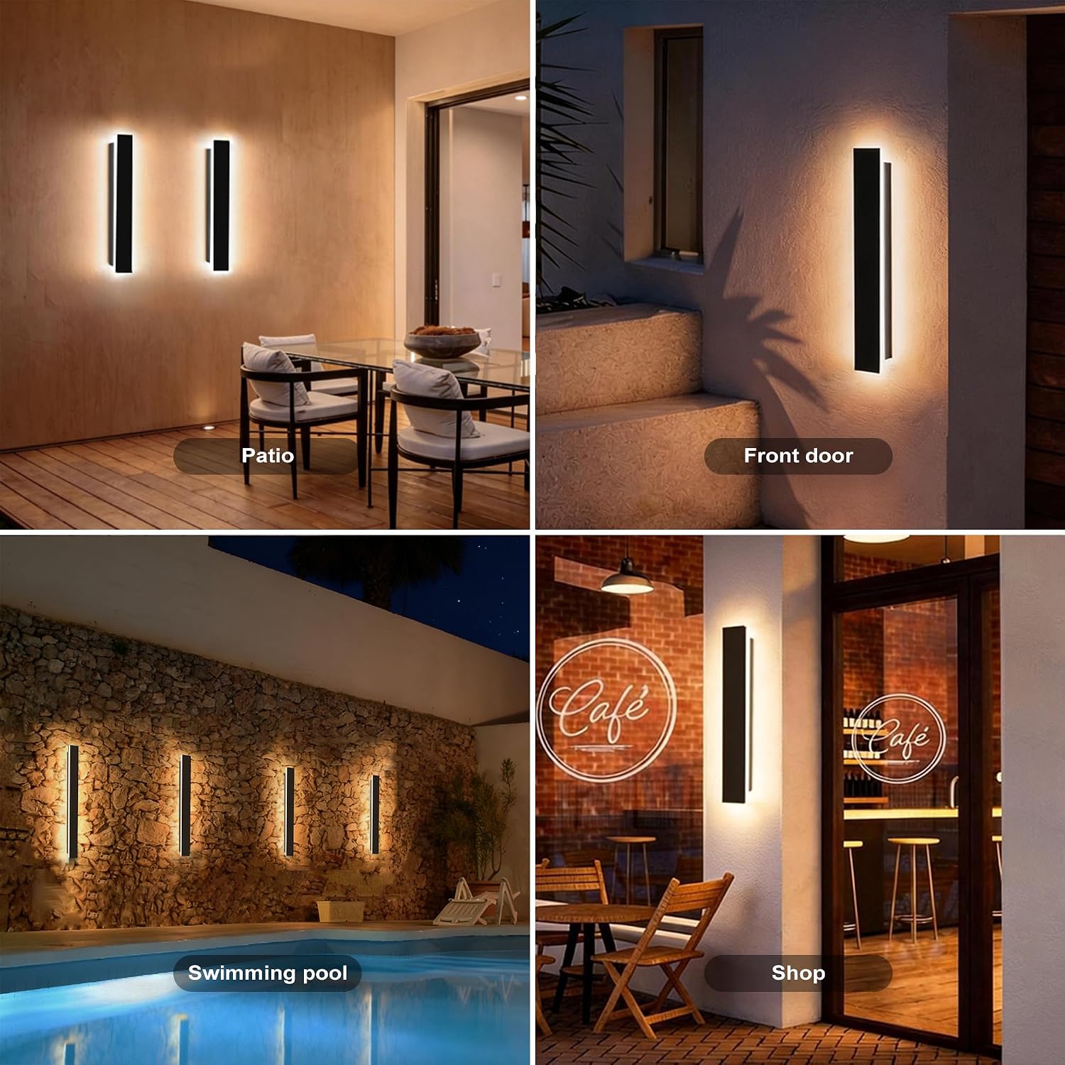 Detalle de auralab 2485-600 60cm Outdoor Wall Light, IP65, 3000K Warm White LED