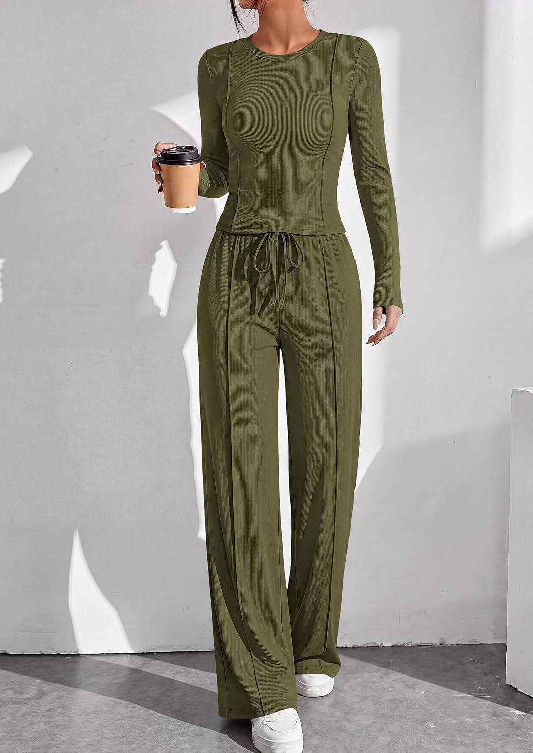 Thumbnail 6 de PRETTYGARDEN Women's Ribbed-Knit Two-Piece Set