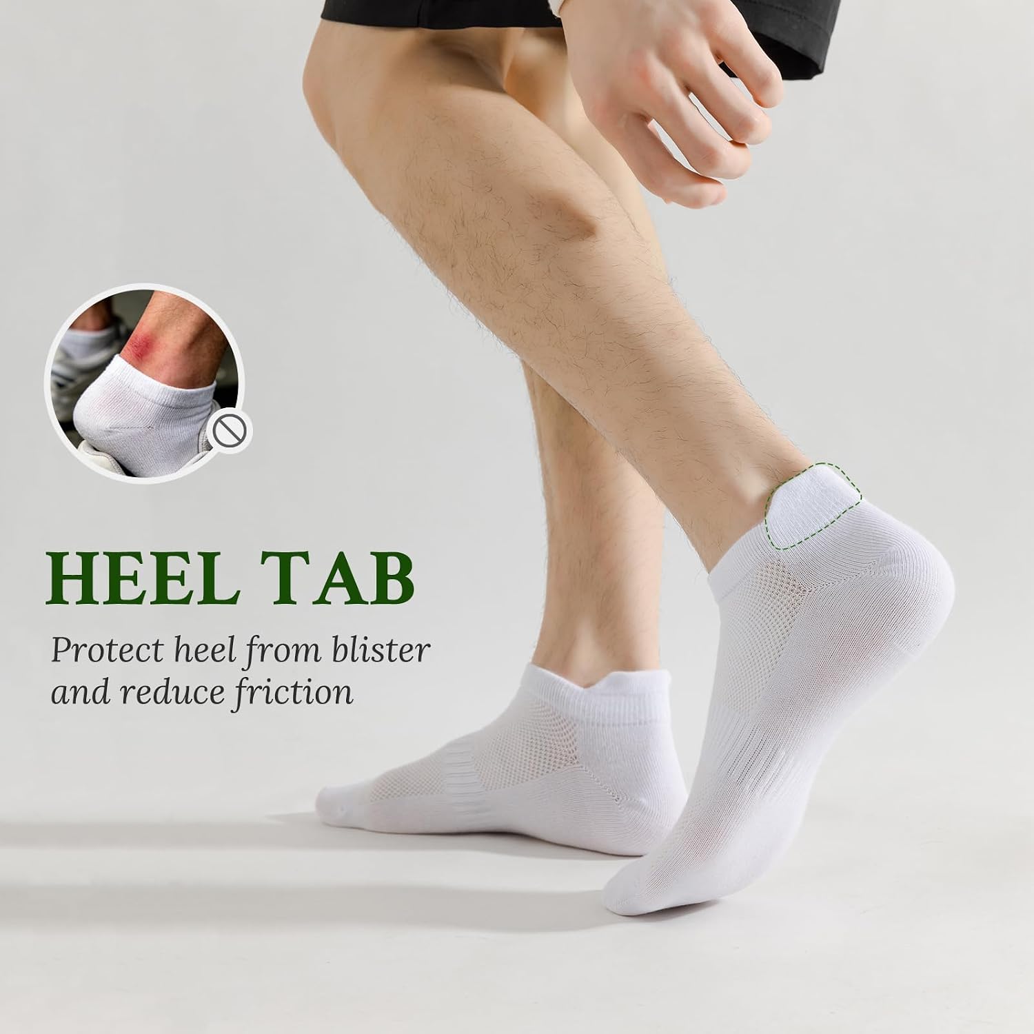 Detalle de Wamicu 10 Pares Calcetines Tobilleros Hombre – Algodón Transpirable para Verano (Talla 43-46)