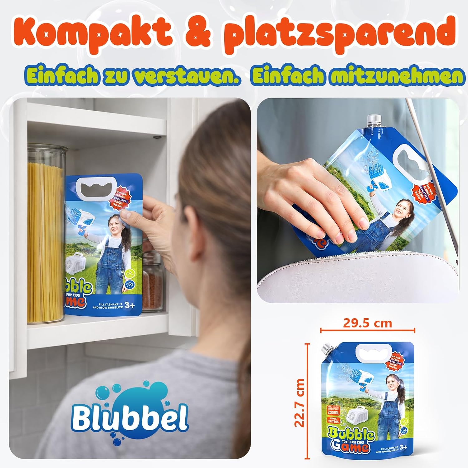 Detalle de Blubbel 2L Seifenblasenflüssigkeit – Nachfüllkonzentrat für Seifenblasenpistole und Bubble Machine