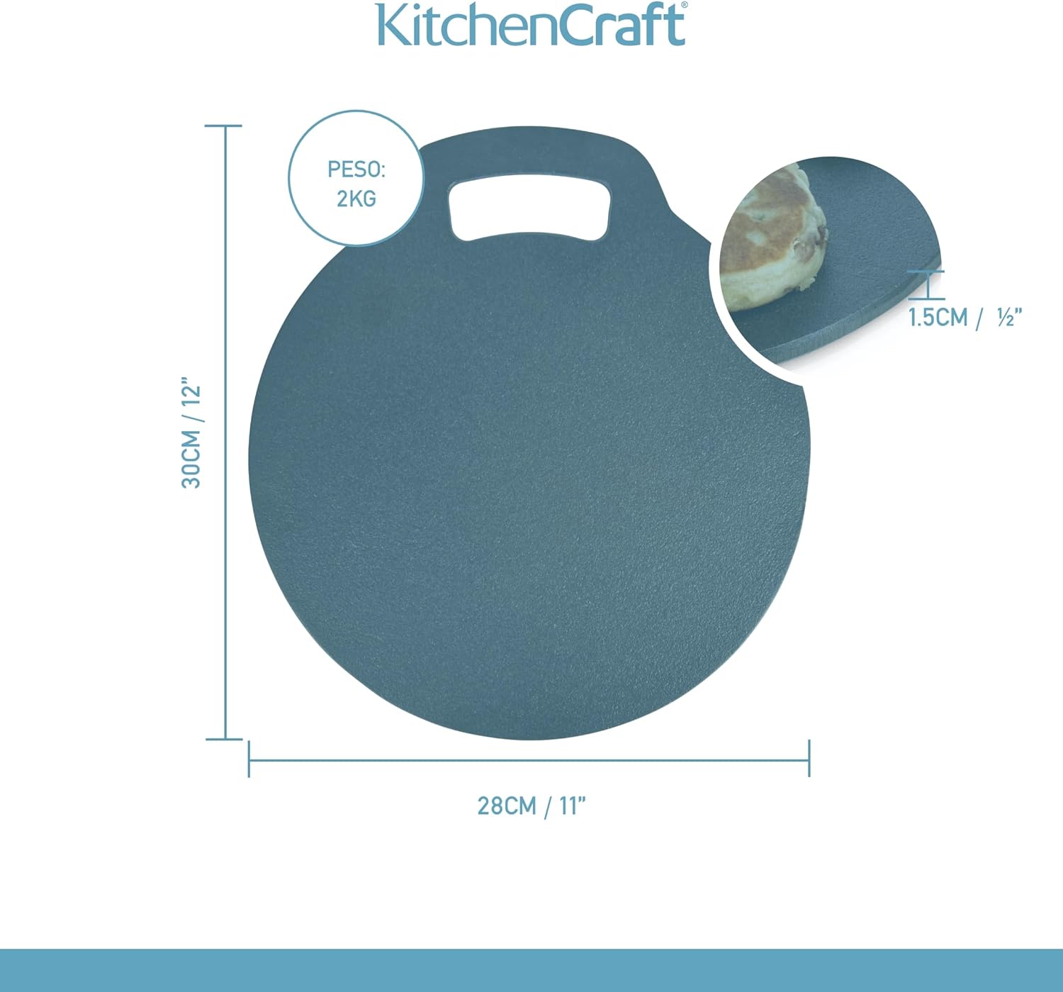 Thumbnail 2 de KitchenCraft Pierre de cuisson ronde en fonte 27 cm – Stone de cuisson polyvalent