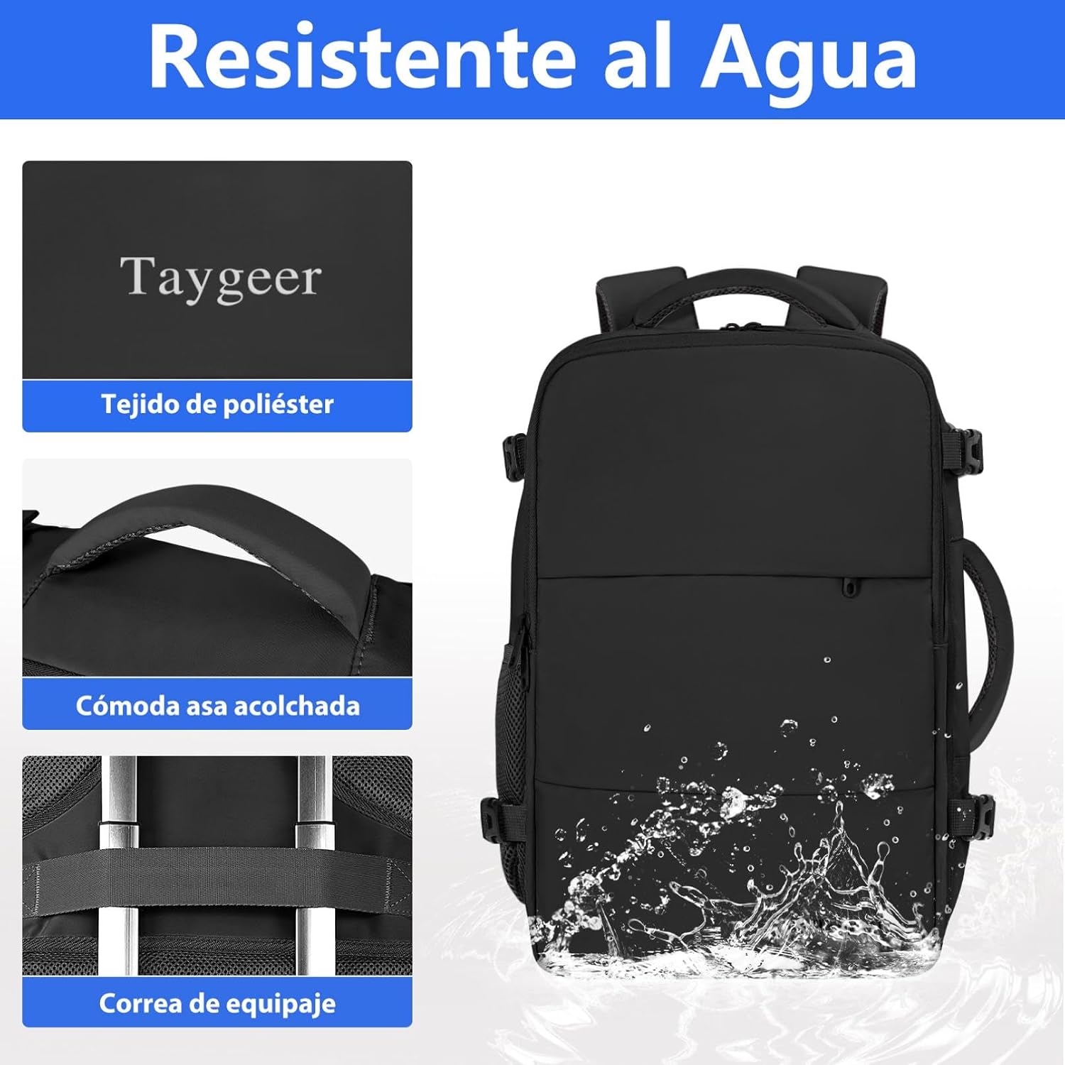 Thumbnail 4 de Taygeer Mochila 45x36x20 para cabina de avión con carga integrada y gran capacidad