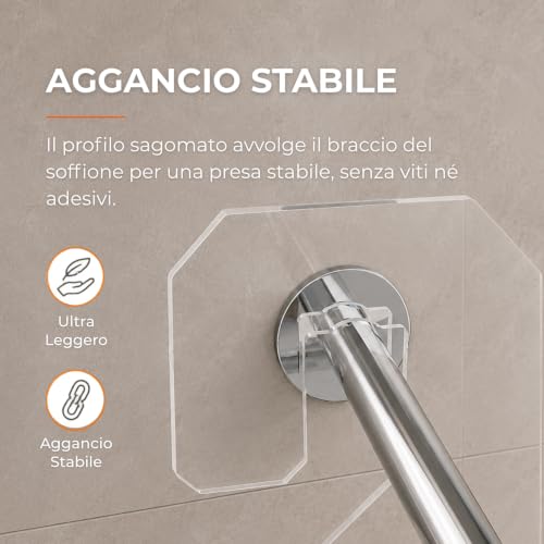 Thumbnail 2 de Agplex Porta Shampoo Doccia da Appendere al Soffione in Vetro Acrilico – Mensola Salvaspazio Made in Italy