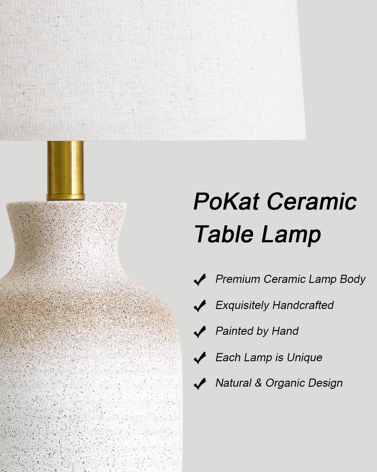 Detalle 2 de PoKat Ceramic Table Lamp, 24-Inch