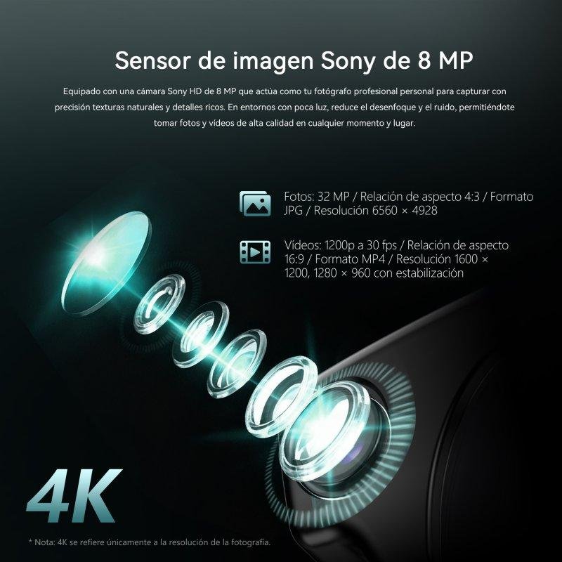 Detalle de Blackview BV300 Gafas Inteligentes: IA, cámara 8 MP y audio Hi‑Fi en un formato ultraligero