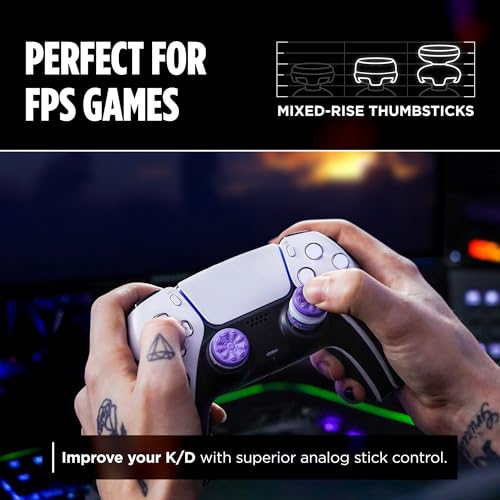 Detalle 2 de KontrolFreek FPS Freek Galaxy Purple: Dual-Height Thumbsticks for PS4/PS5