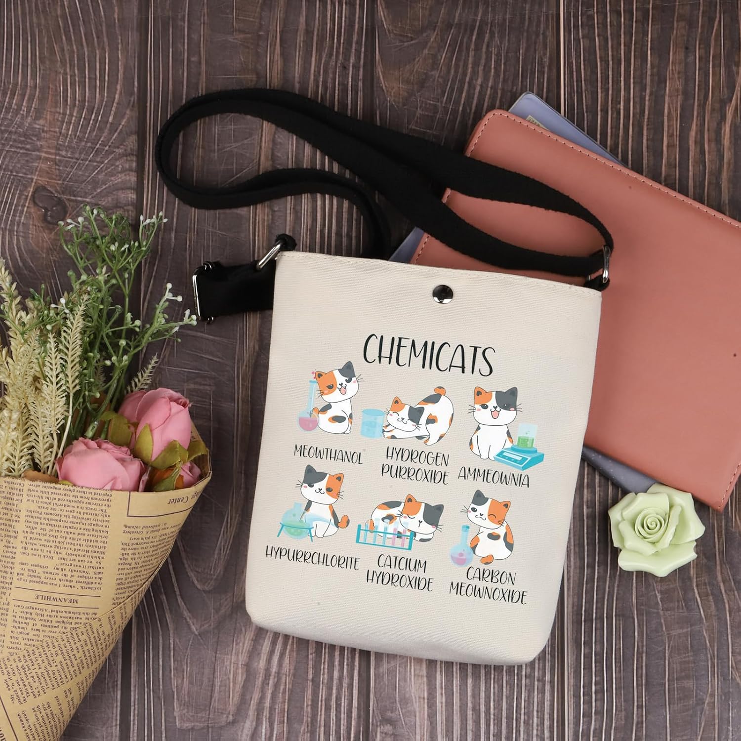 Thumbnail 1 de JTOUK Chemicats Tote Bag Chemistry Cat Gift