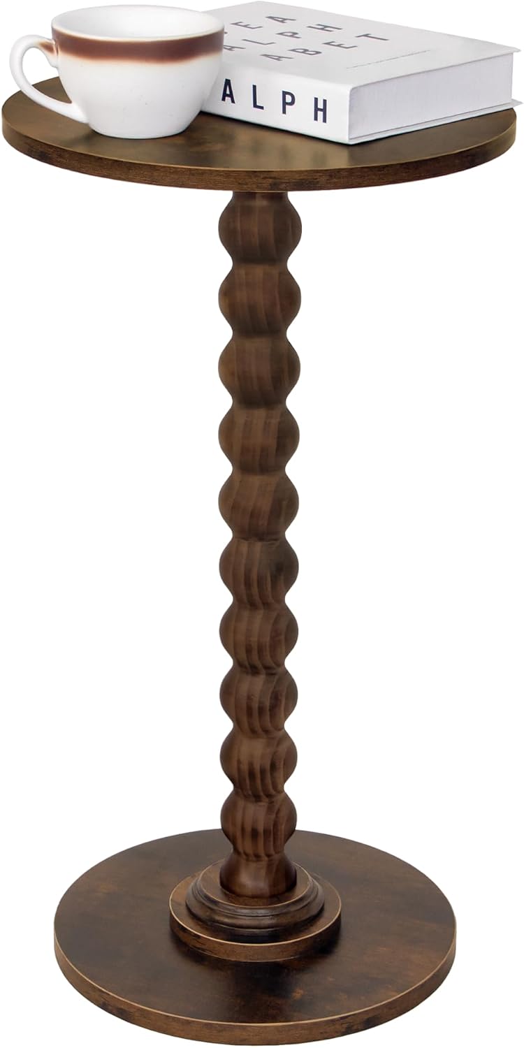 Detalle de Fultyle Round Side Table Rustic Brown