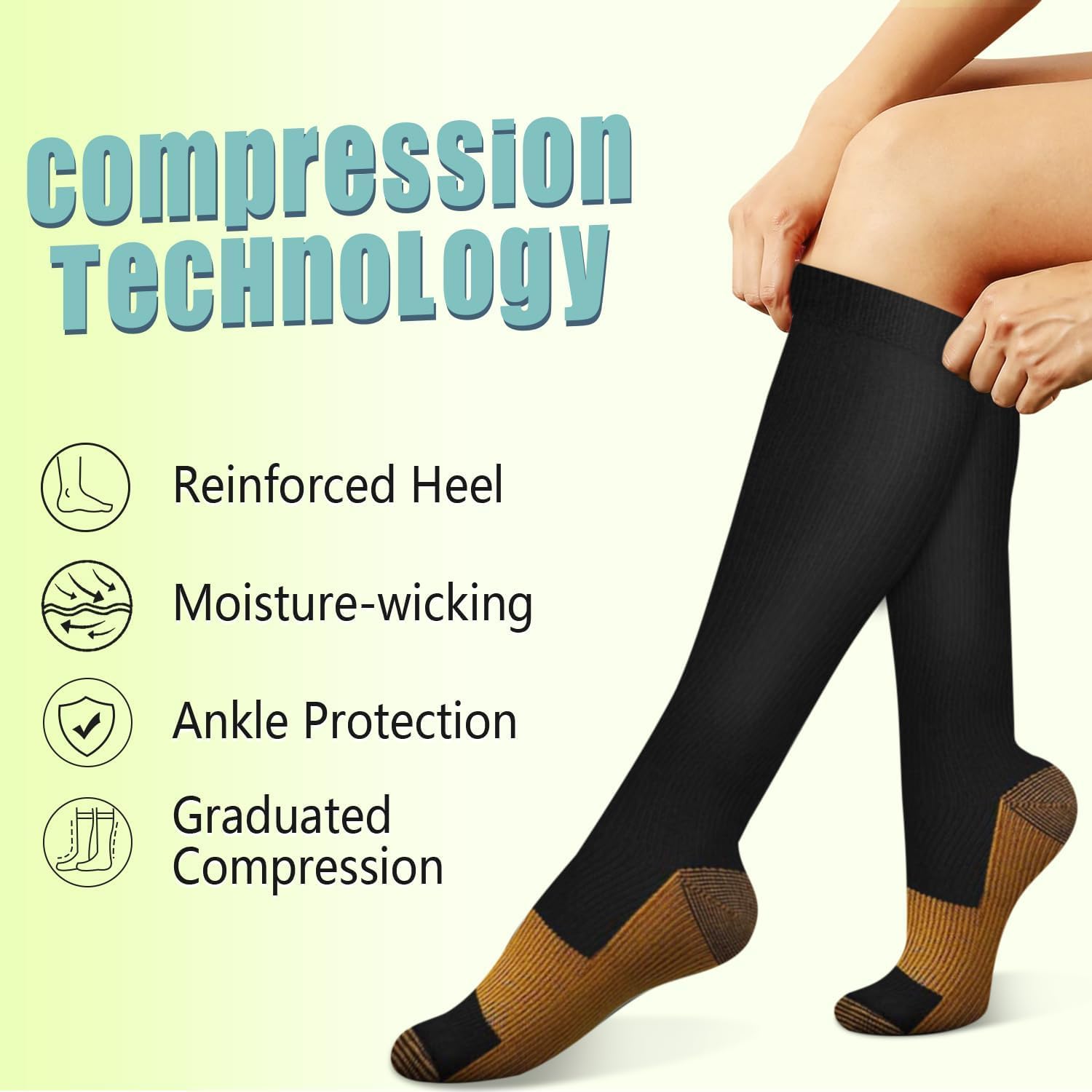 Thumbnail 4 de Diu Life Copper Compression Socks, 15–20 mmHg, Knee-High, 8 Pairs
