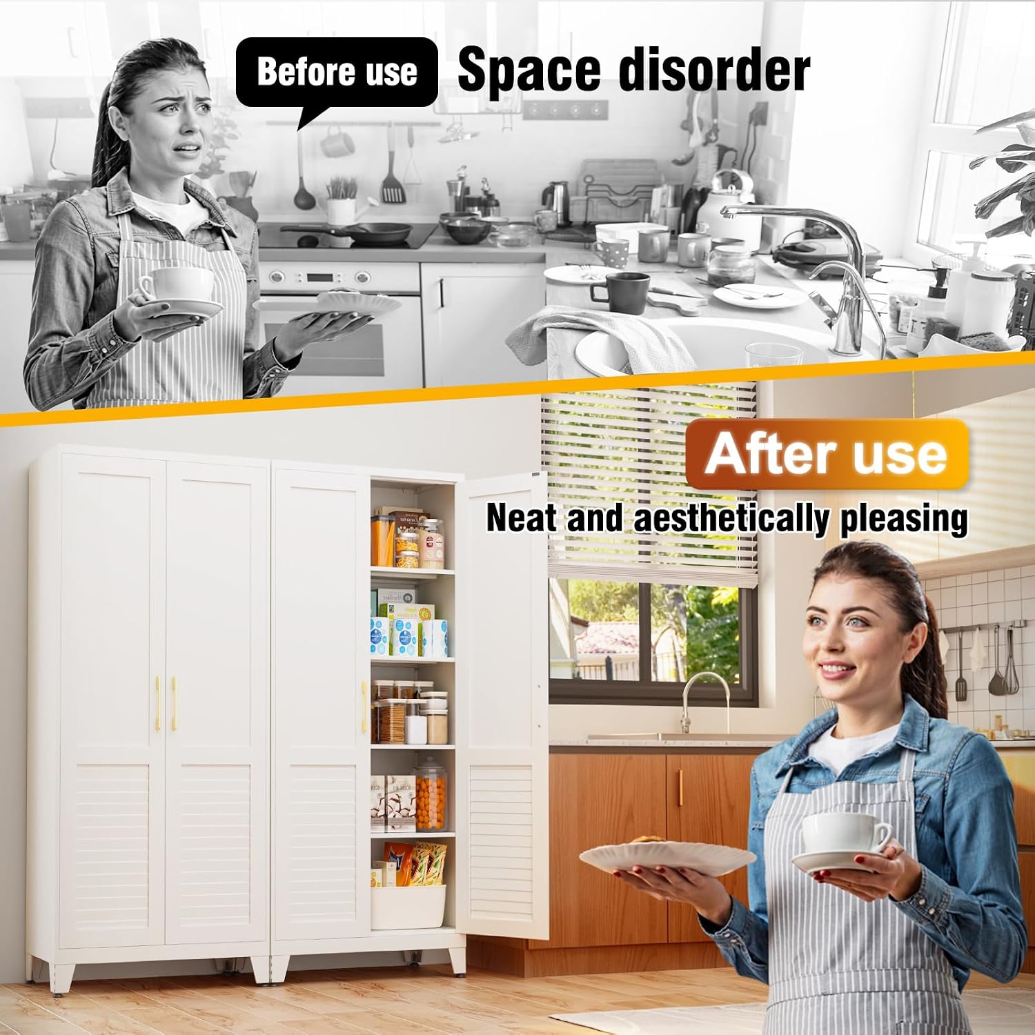 Detalle de Metal Pantry Cabinet 71-inch