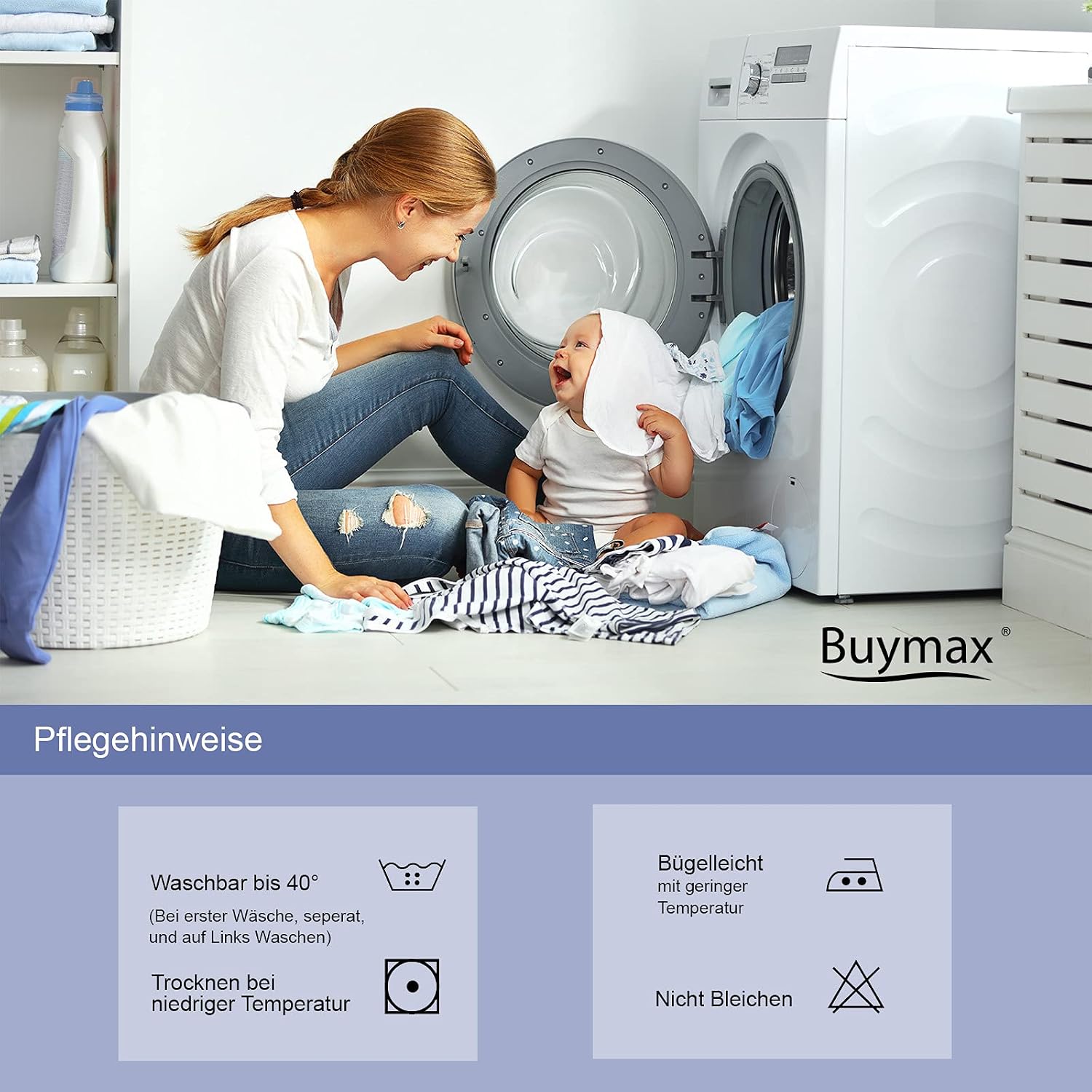 Thumbnail 4 de Buymax Bettwäsche 200x200 100% Baumwolle