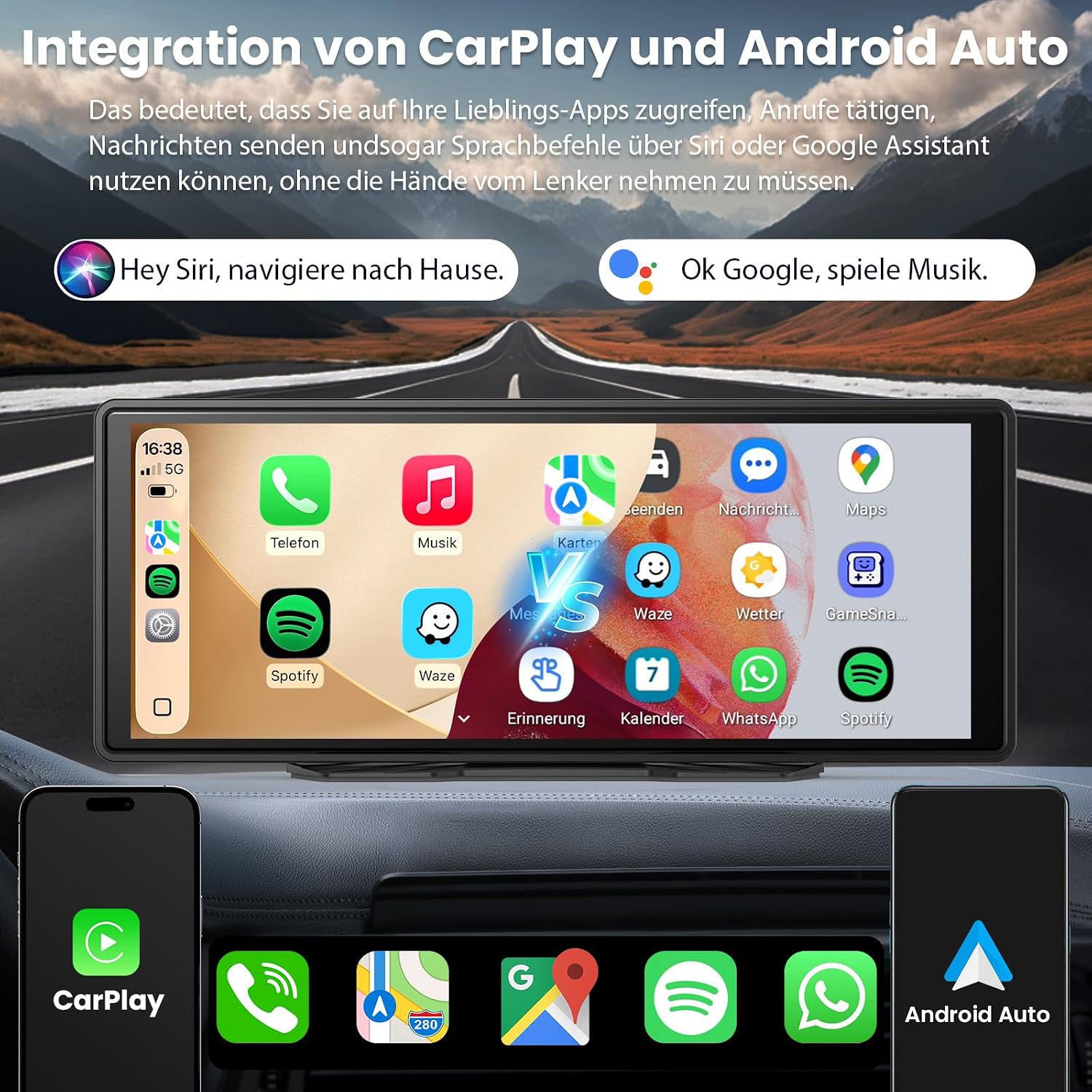 Thumbnail 1 de CarPlay Bildschirm 9,26 Zoll Wireless Display