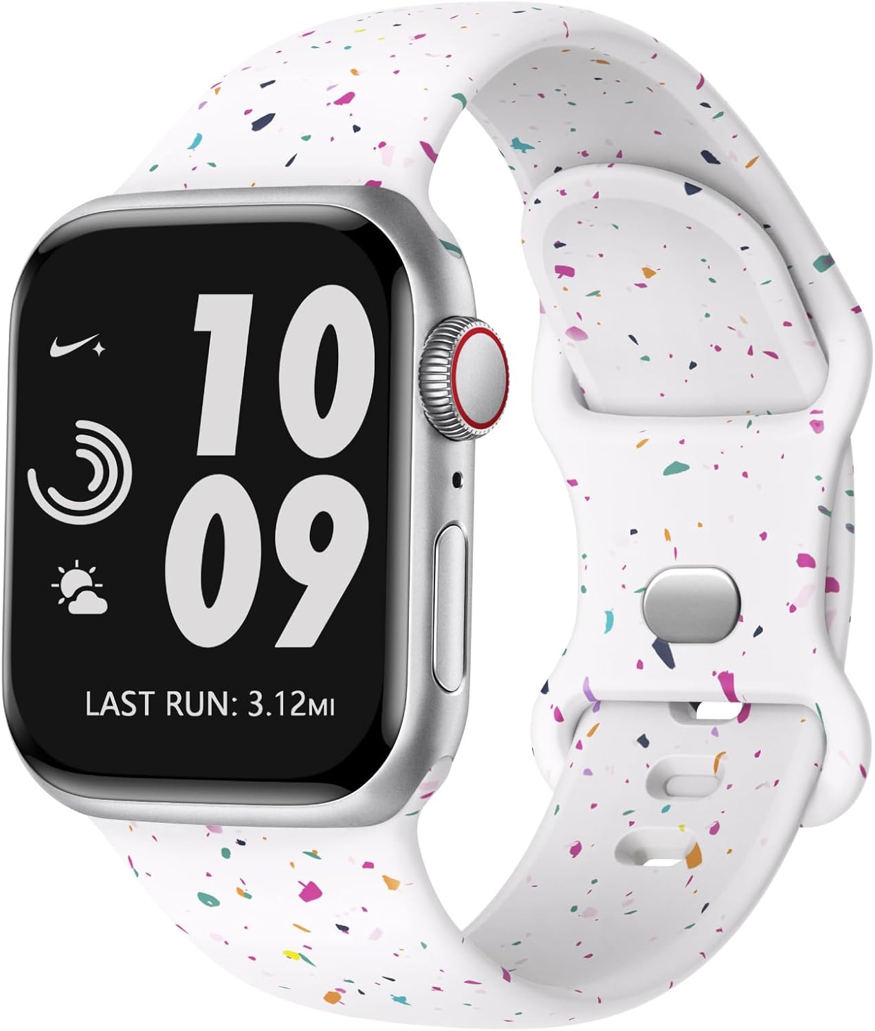 Detalle de Superuper Sport Strap for Apple Watch (Series 4–11, SE3, Ultra 3) — Recycled Silicone, Speckled Design