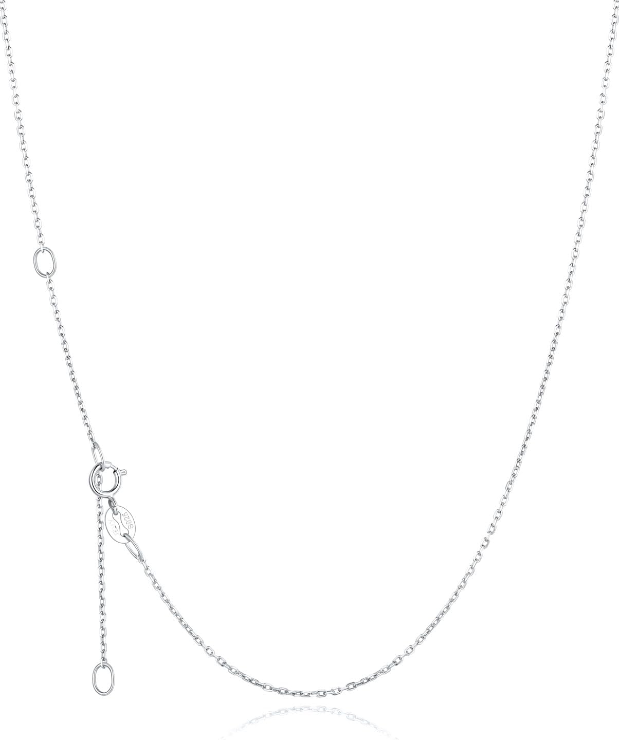 Detalle de Silvora Chaîne collier femme argent 925 / plaqué or, maillons rolo, 41 à 61 cm