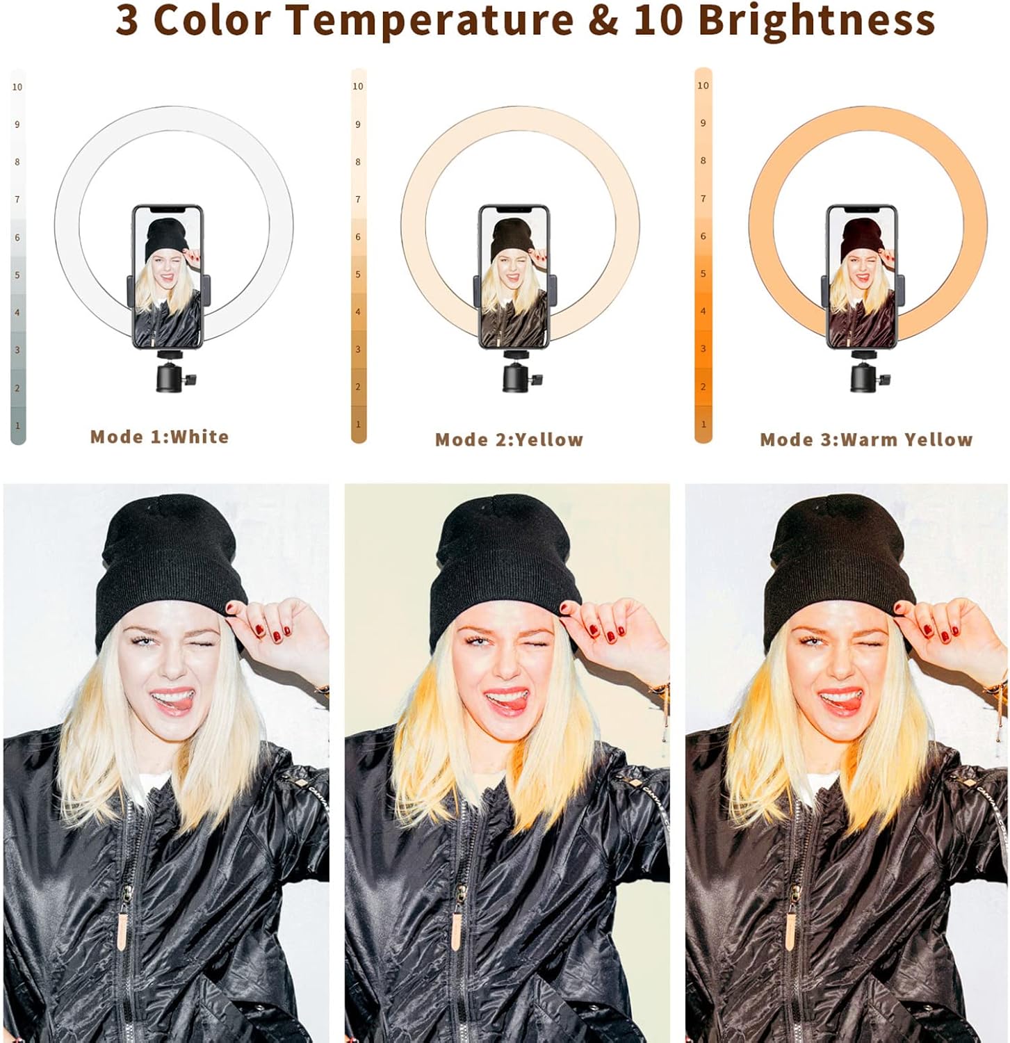 Thumbnail 3 de Ring Light 10" 67" Tripod for Streaming