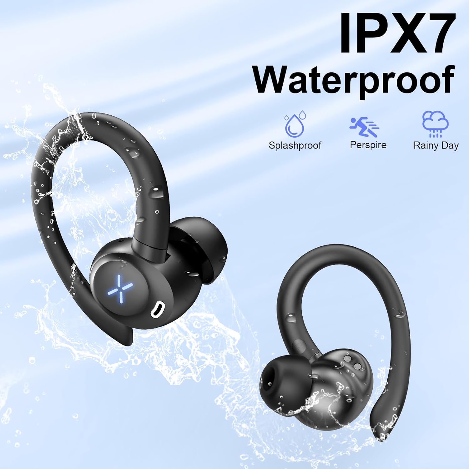 Thumbnail 6 de Bluetooth Kopfhörer Sport, 2026 In Ear – IPX7, 60h Laufzeit, LED Display, ENC Noise Cancelling, USB-C