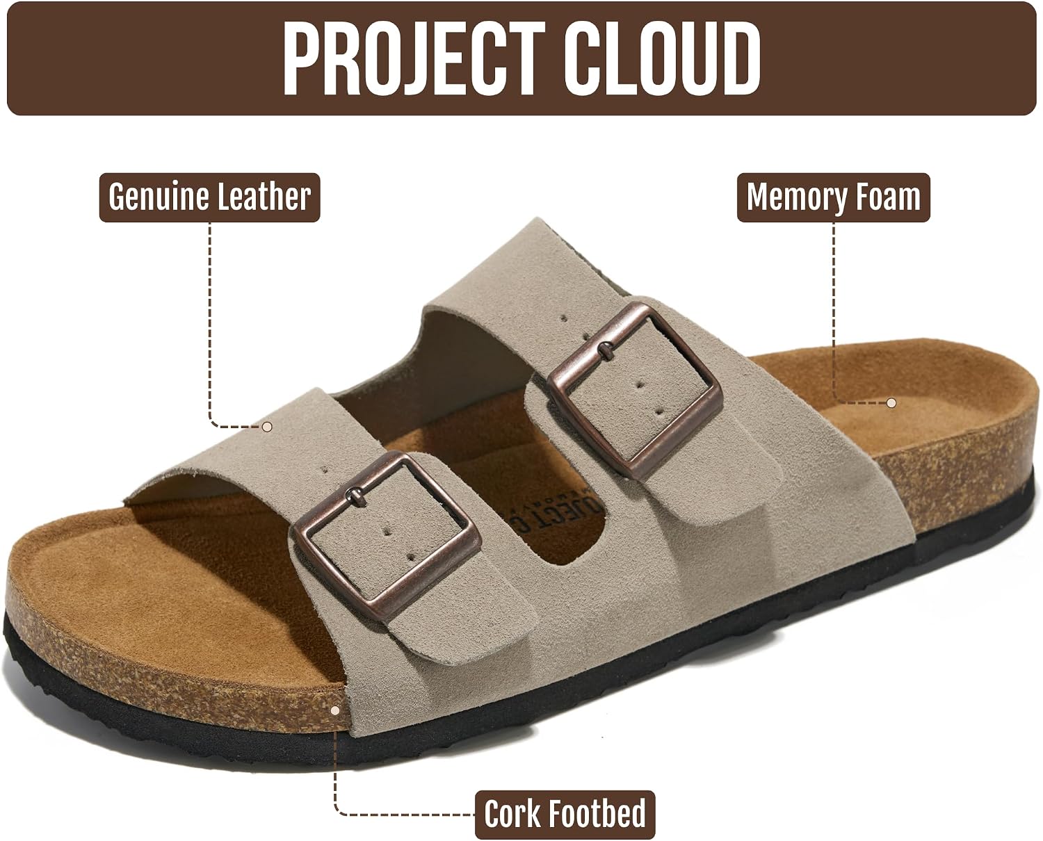 Detalle 2 de Project Cloud Men's Leather Sandals