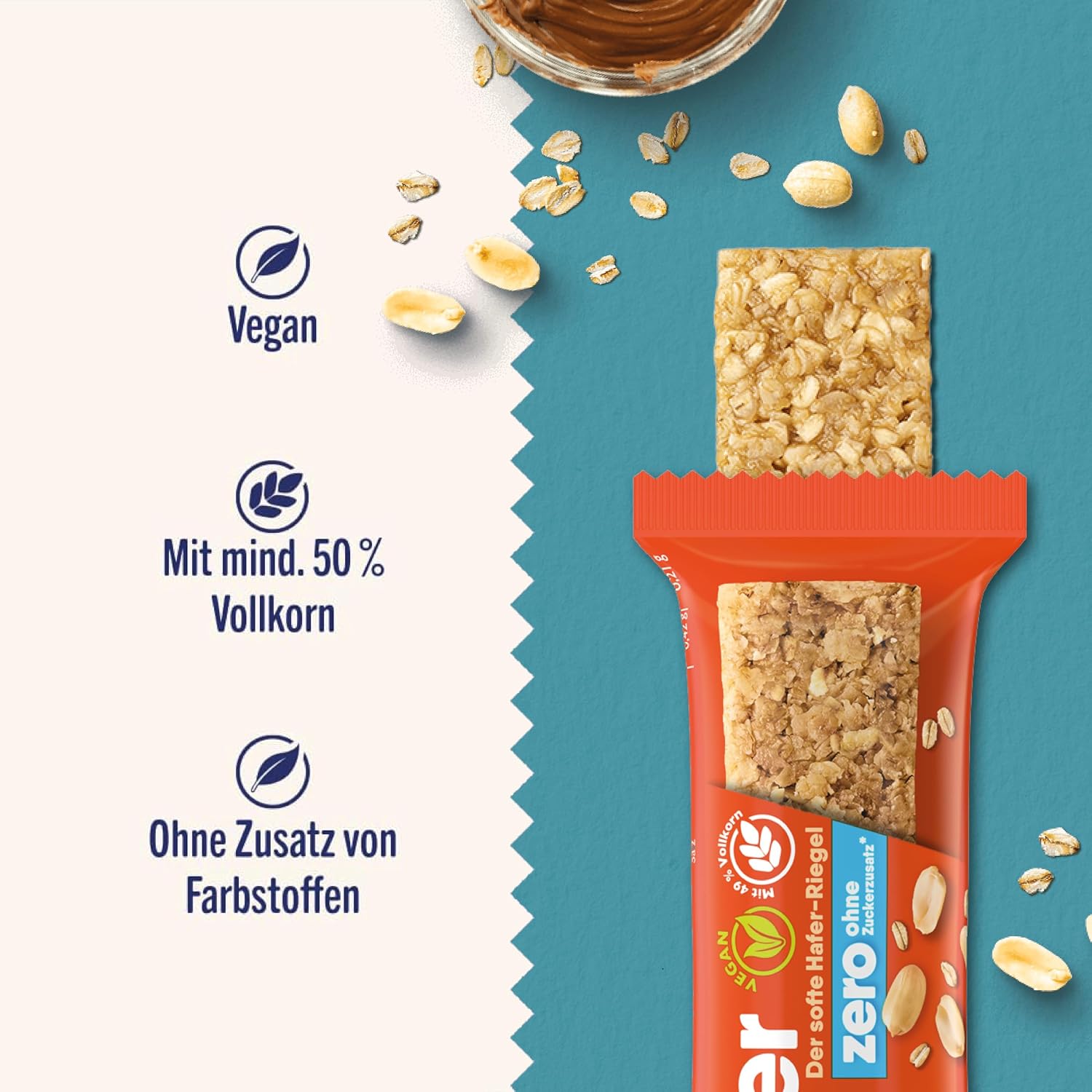 Thumbnail 2 de Corny Haferkraft Zero Peanut 12x50g Riegel