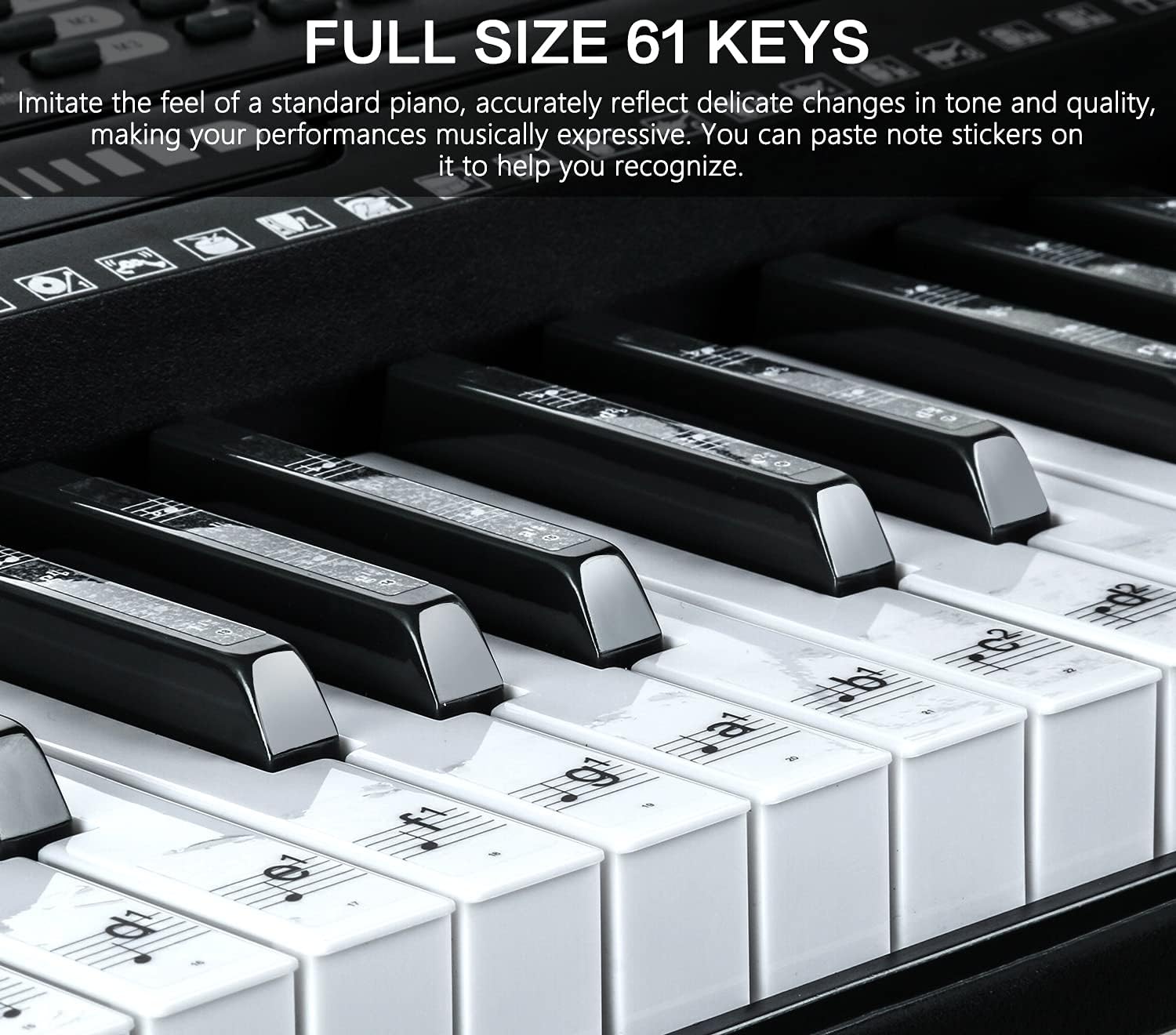 Thumbnail 3 de JIKADA JIKADA-61 61-Key Electronic Keyboard Piano Set with Lighted Keys