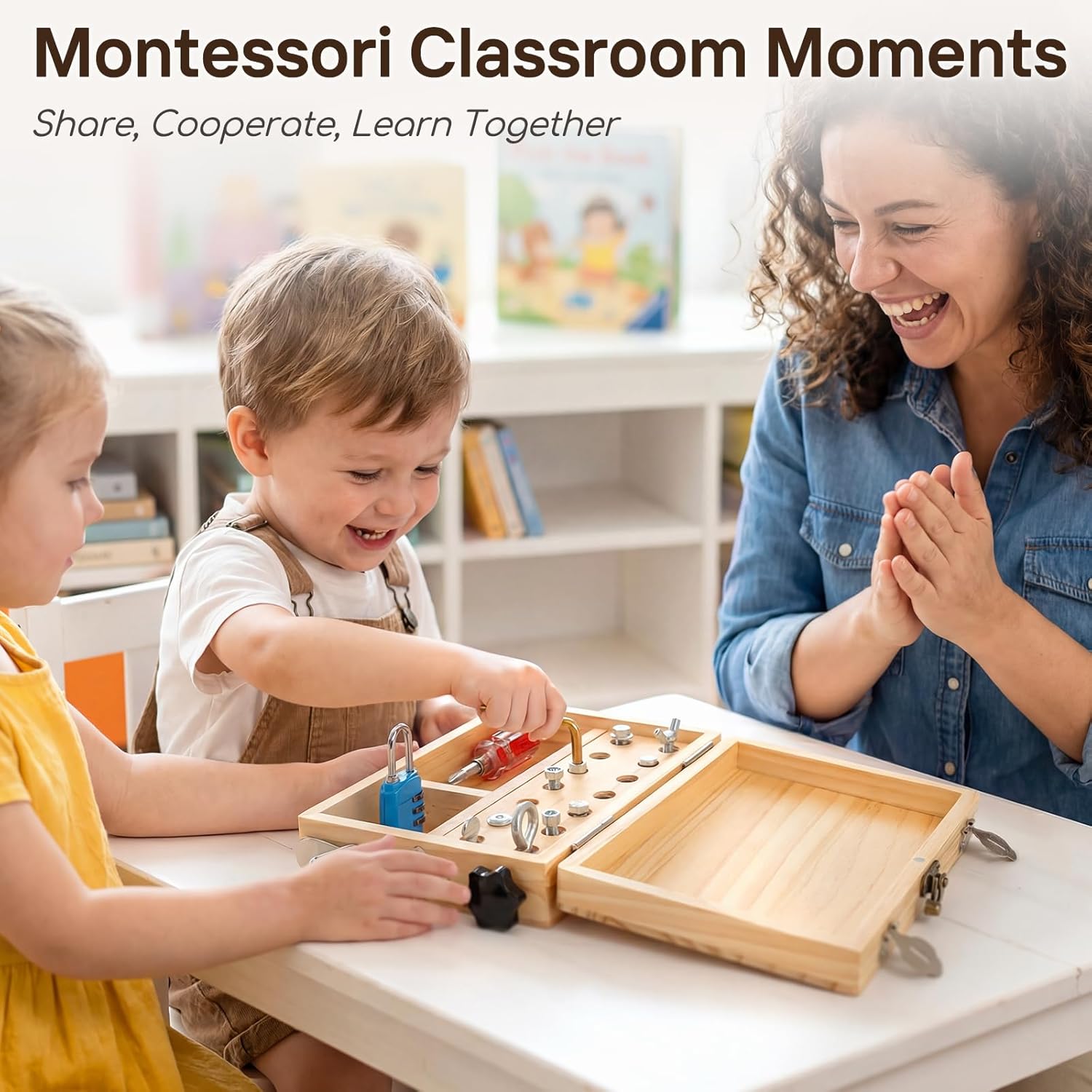 Thumbnail 6 de Lehoo Castle Montessori Wooden Toolbox Toy Set with Real Locks and Tools (Ages 3–6)