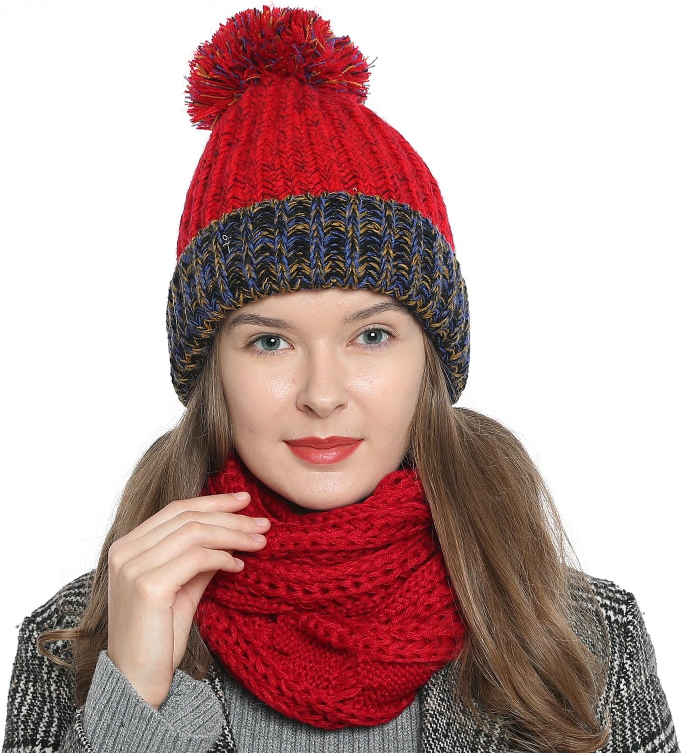 Imagen de DonDon Bonnet d'hiver avec Pompon pour Dames — Doux, Chaud et Doublé en OfertitasTOP