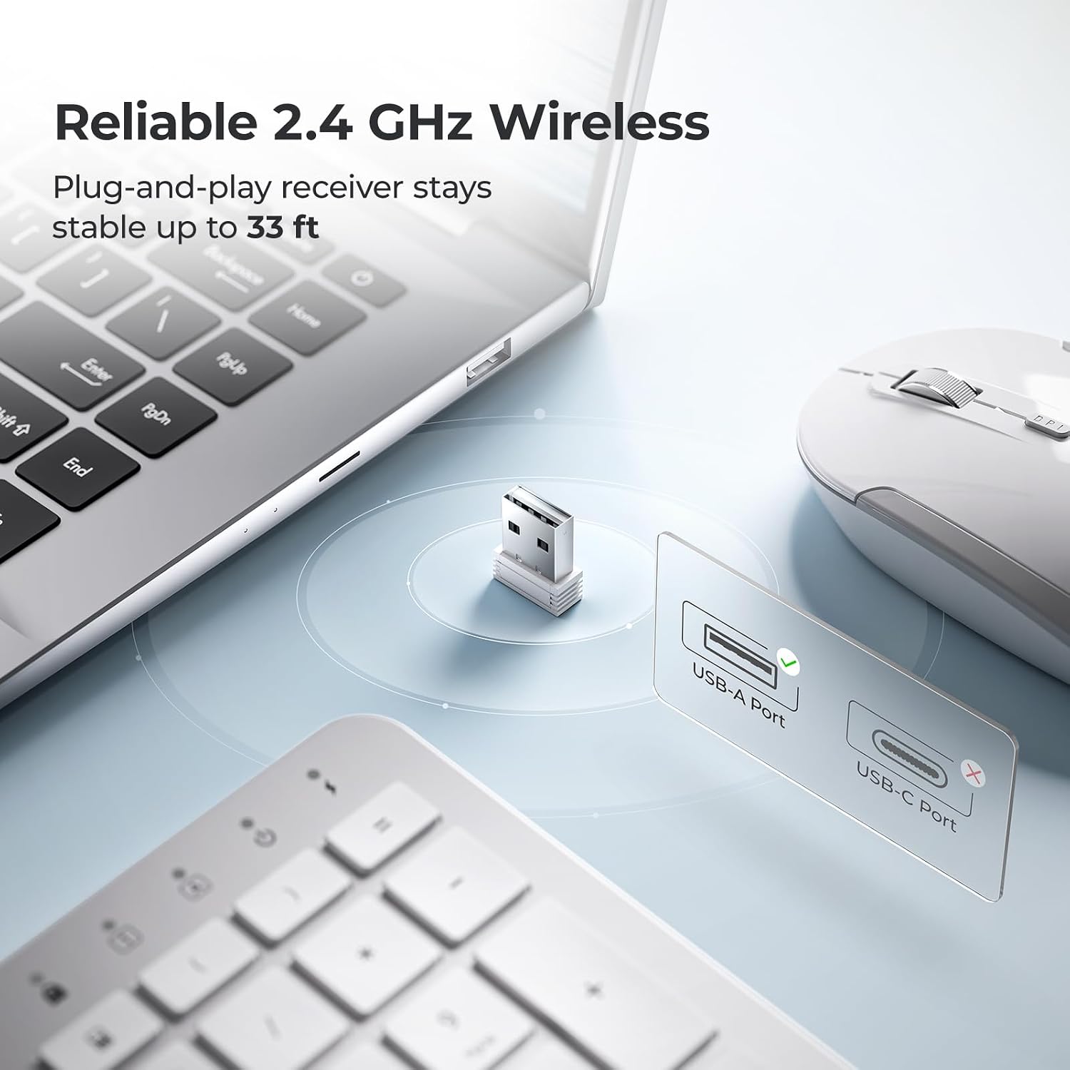 Thumbnail 1 de iClever Wireless Keyboard and Mouse Set 90h