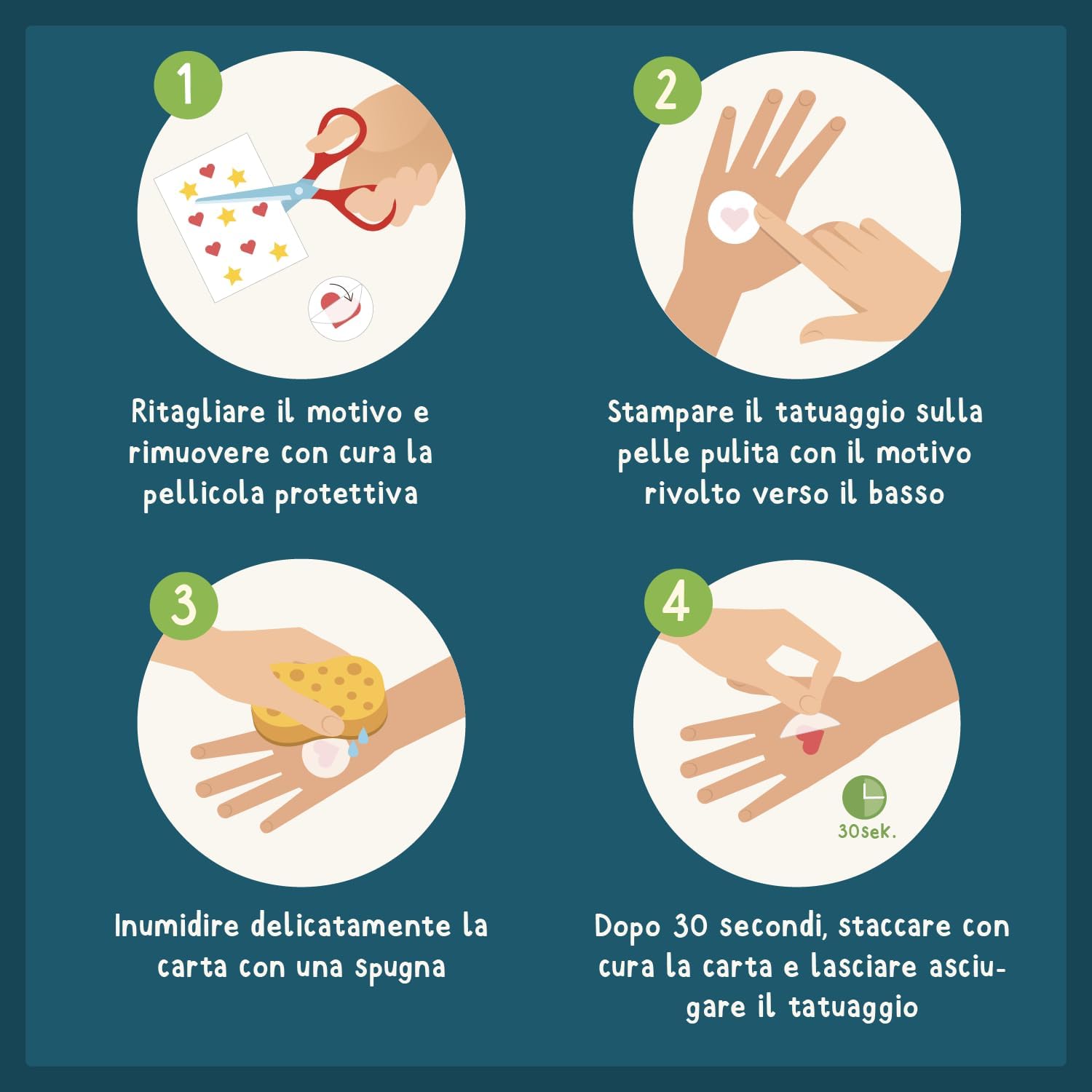 Detalle de Famifidus 120 tatuaggi temporanei per bambini, set skin-friendly per feste e compleanni