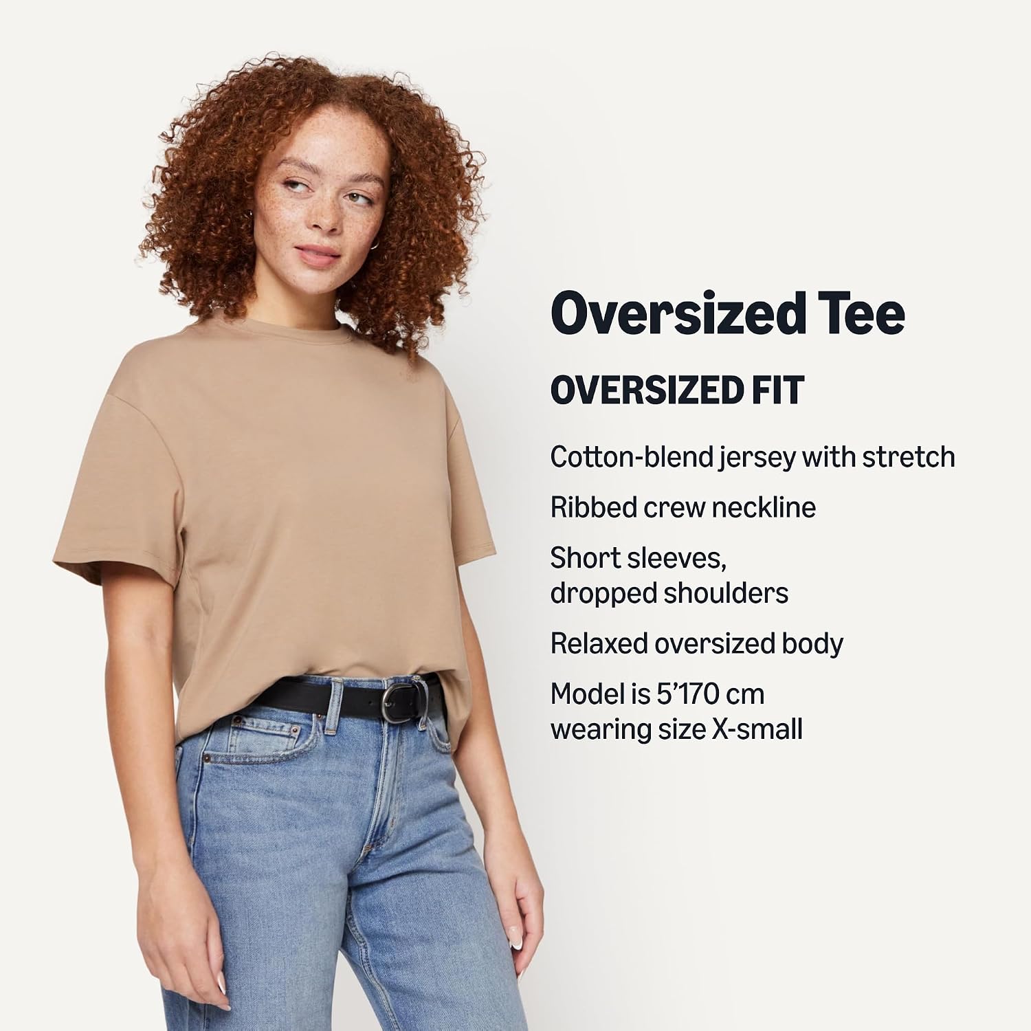 Detalle 2 de Amazon Essentials Women's Oversized-Fit Short Sleeve Crewneck Shirt