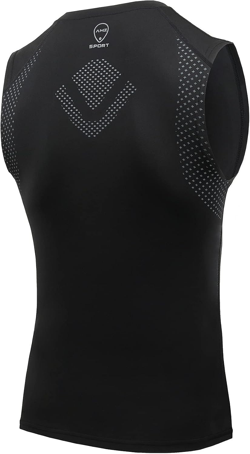 Detalle de AMZSPORT Canotta Compressione Uomo: comfort, elasticità e asciugatura rapida per allenamento intensivo