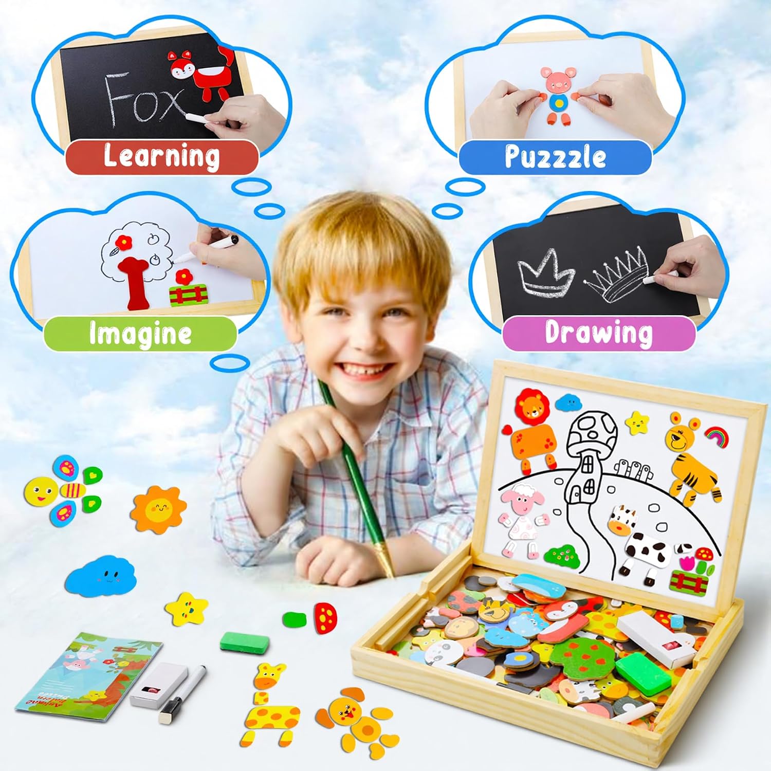 Thumbnail 4 de COOLJOY 100+ Wooden Magnetic Puzzle