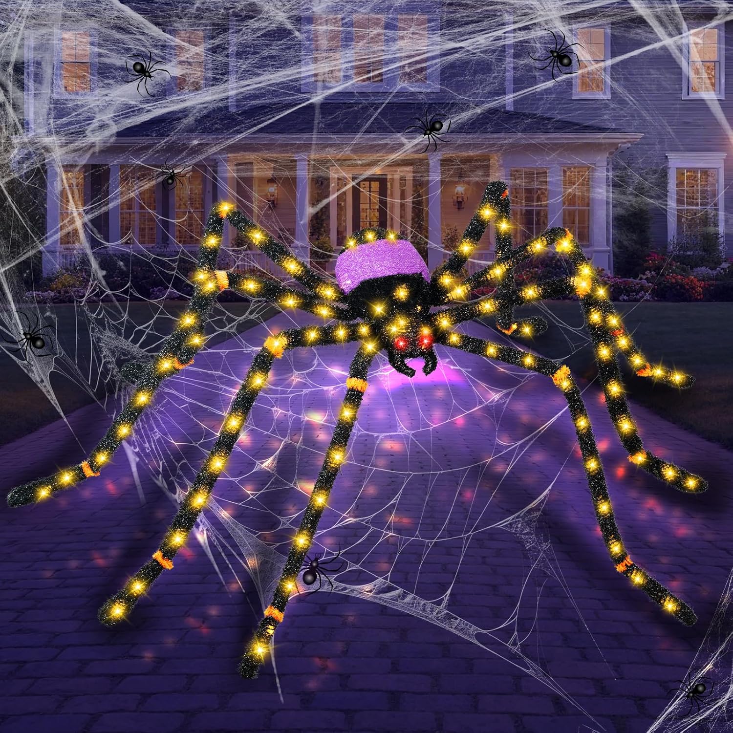 Detalle 2 de Giant Spider Halloween Decoration with 100 LEDs