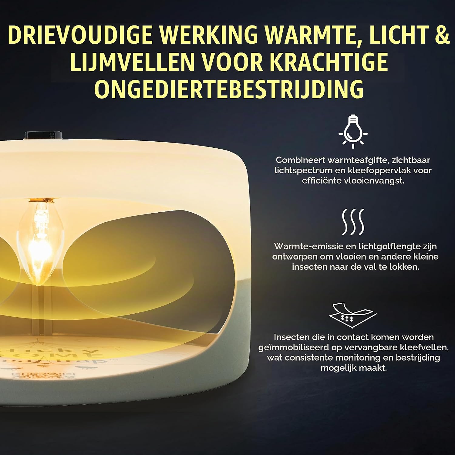Detalle de ASPECTEK Aspectek Trapest Sticky Dome Flea Trap – elektrische vlooienval met 2 lijmschijven