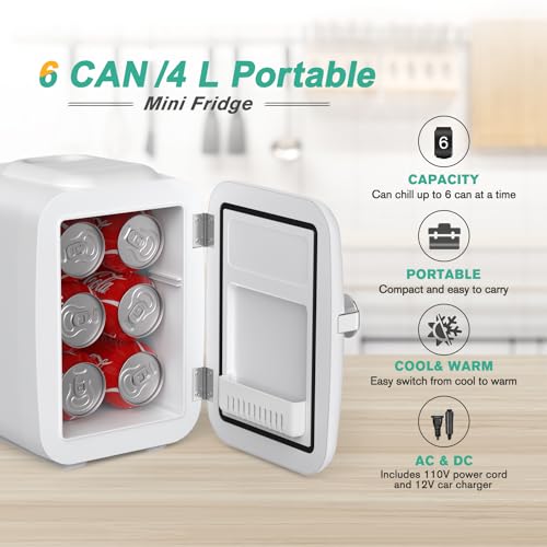 Thumbnail 1 de CROWNFUL Mini Fridge 4L: Portable Cooler and Warmer for Personal Use