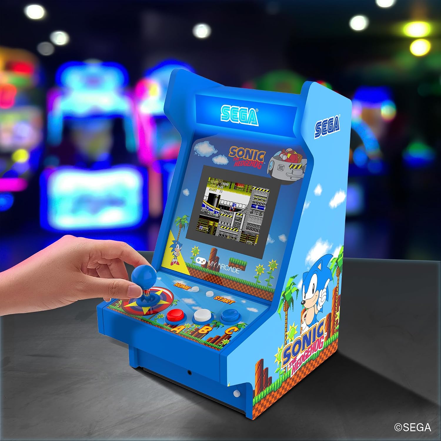 Detalle de My Arcade ソニック・ザ・ヘッジホッグ マイティプレイヤー 卓上型ゲーム機、3.5インチ縦型画面・充電式
