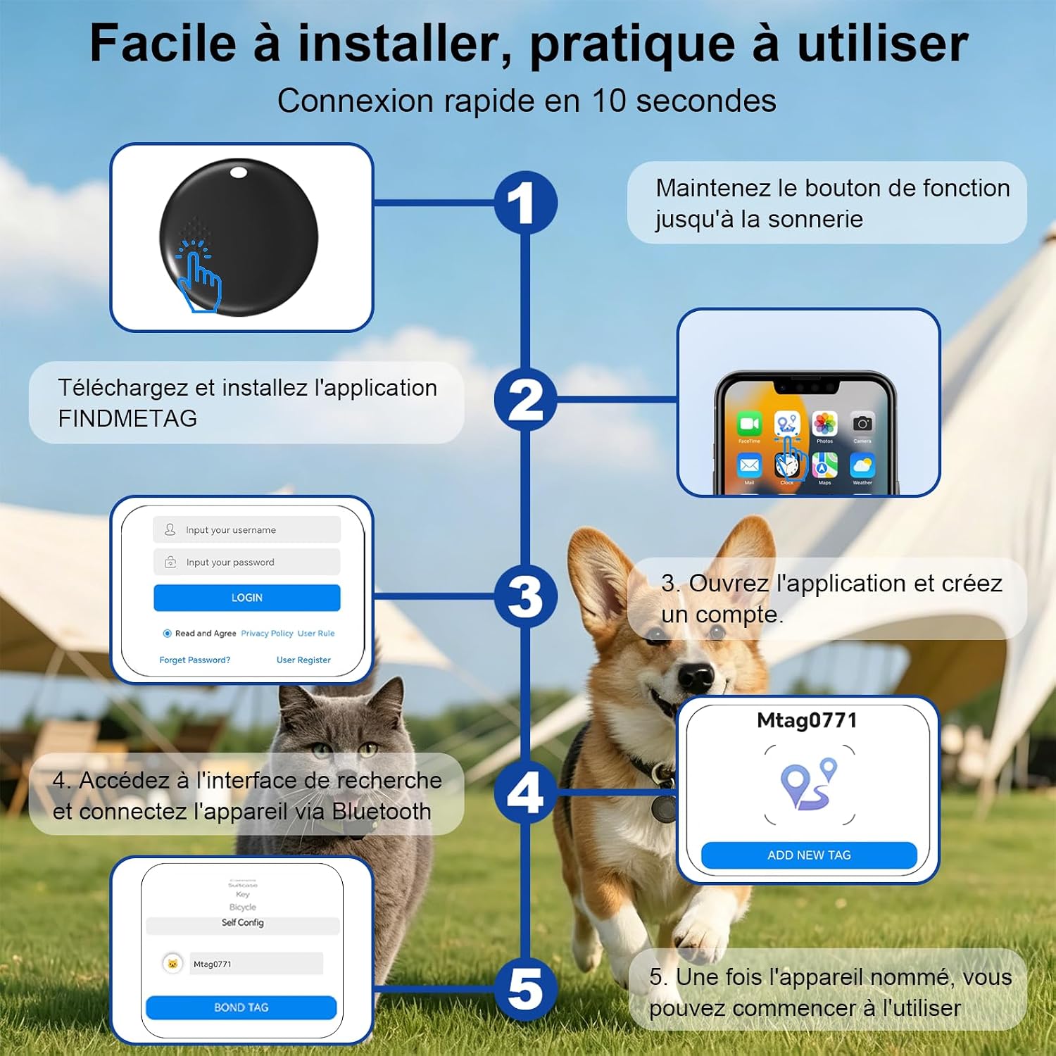 Detalle 2 de Rayibmi 2026 Collier GPS Chat sans Abonnement – Suivi fiable et léger pour chats et petits chiens