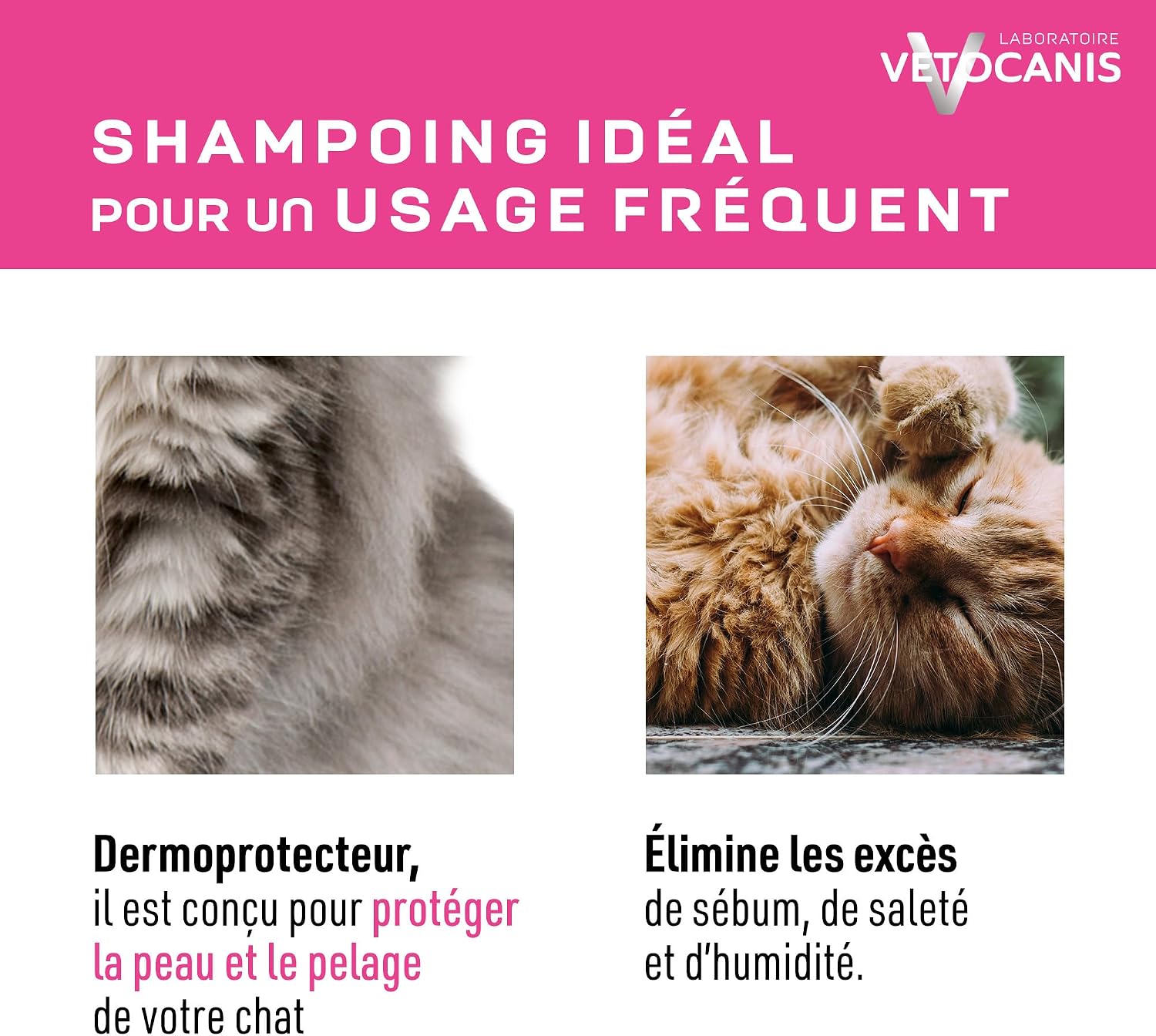 Detalle de Vetocanis Shampoing Chat Dermoprotecteur à usage fréquent (glaçrine végétale) 300 ml