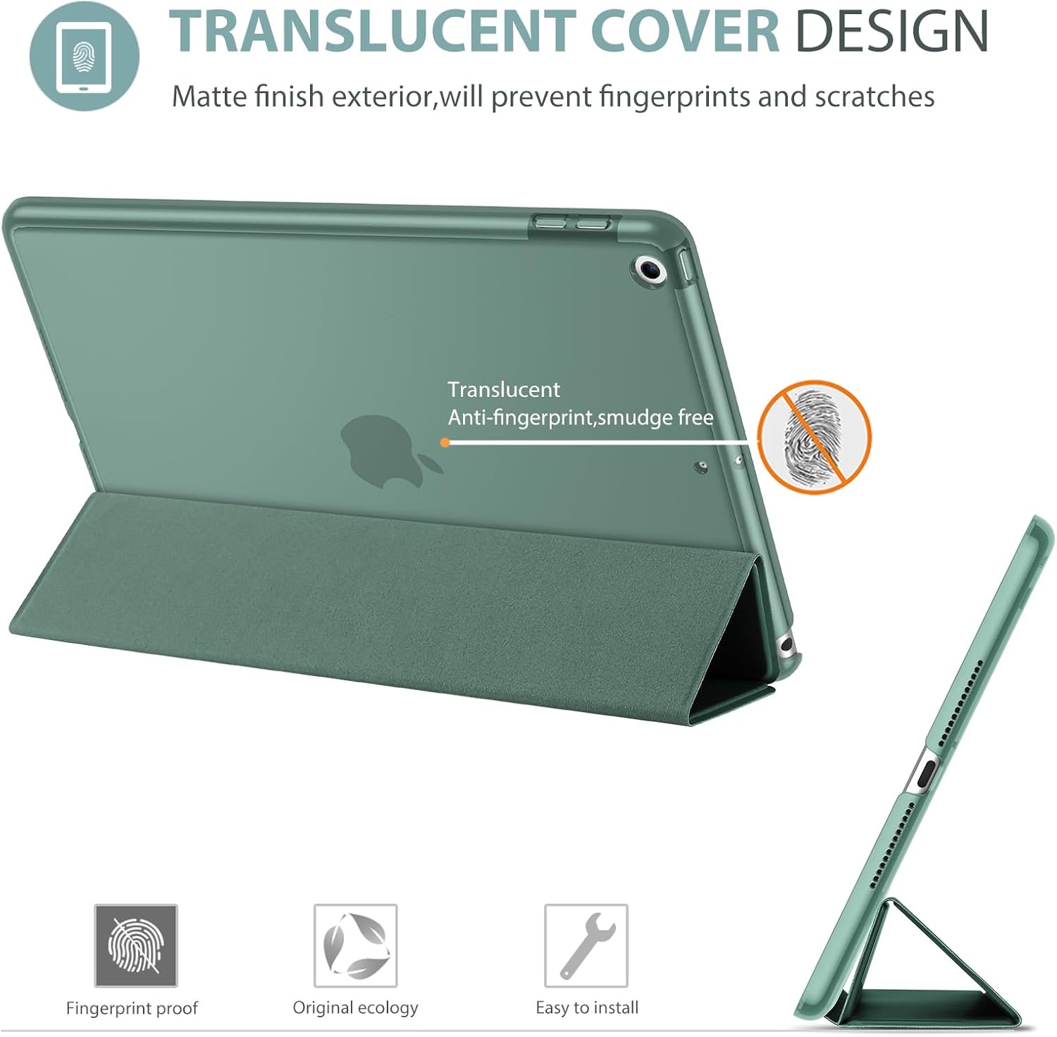 Thumbnail 3 de ProCase Schutzhülle für iPad 9,7 Zoll (iPad 5/6, Modelle A1893/A1954/A1822/A1823) – automatische Schlaf-/Wachfunktion, Nachtgrün
