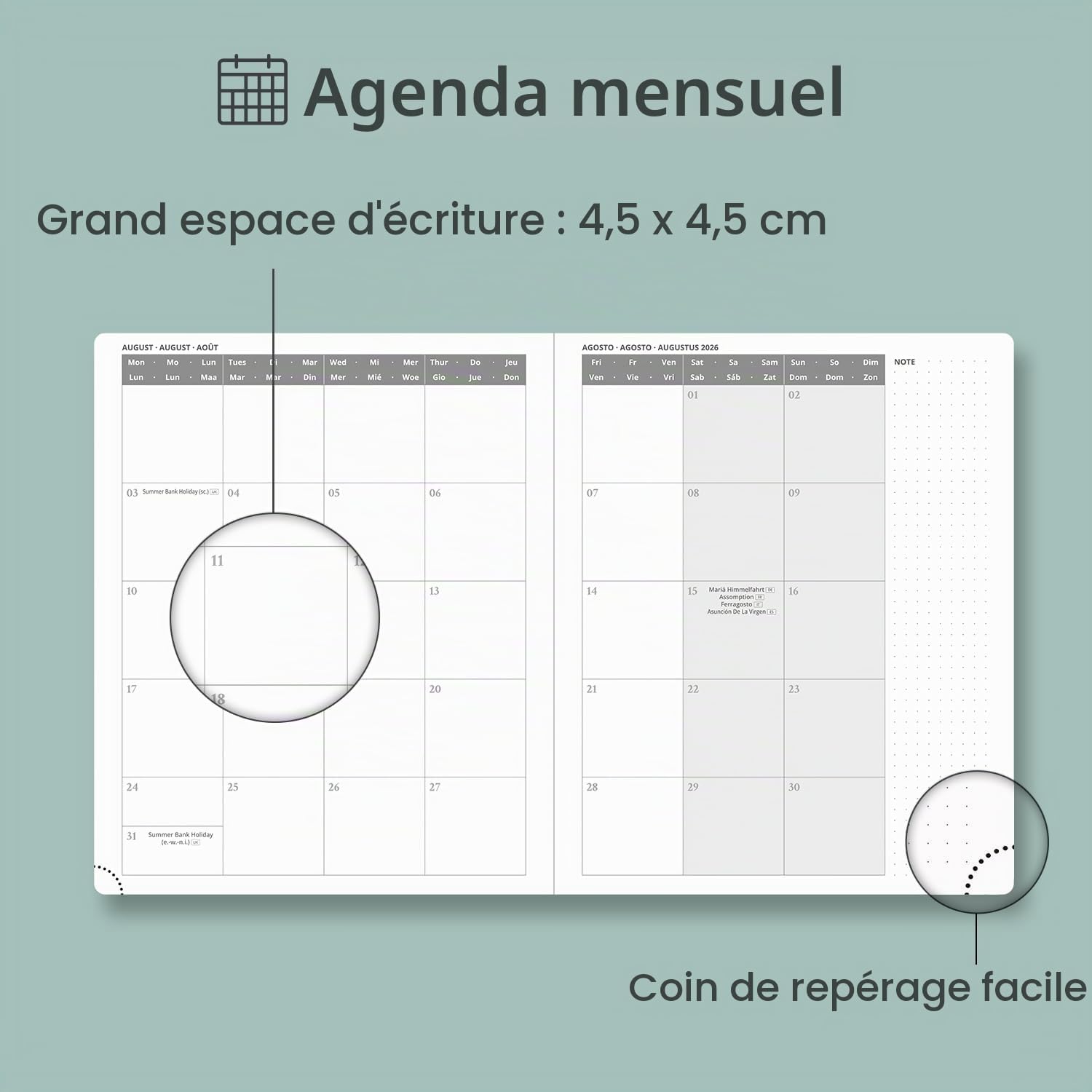 Detalle 2 de POPRUN 27-AC6HK7-NYB weekagenda 2026-2027, verticaal, 30-minutenindeling