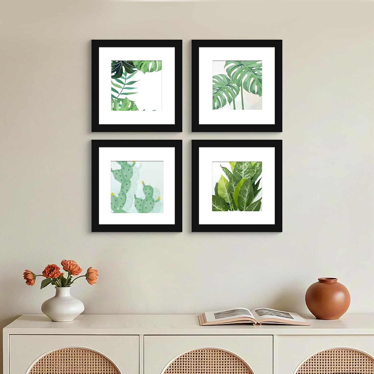 Detalle de SESEAT 12x12 Picture Frames, Black MDF Set of 6 with Plexiglass Covers