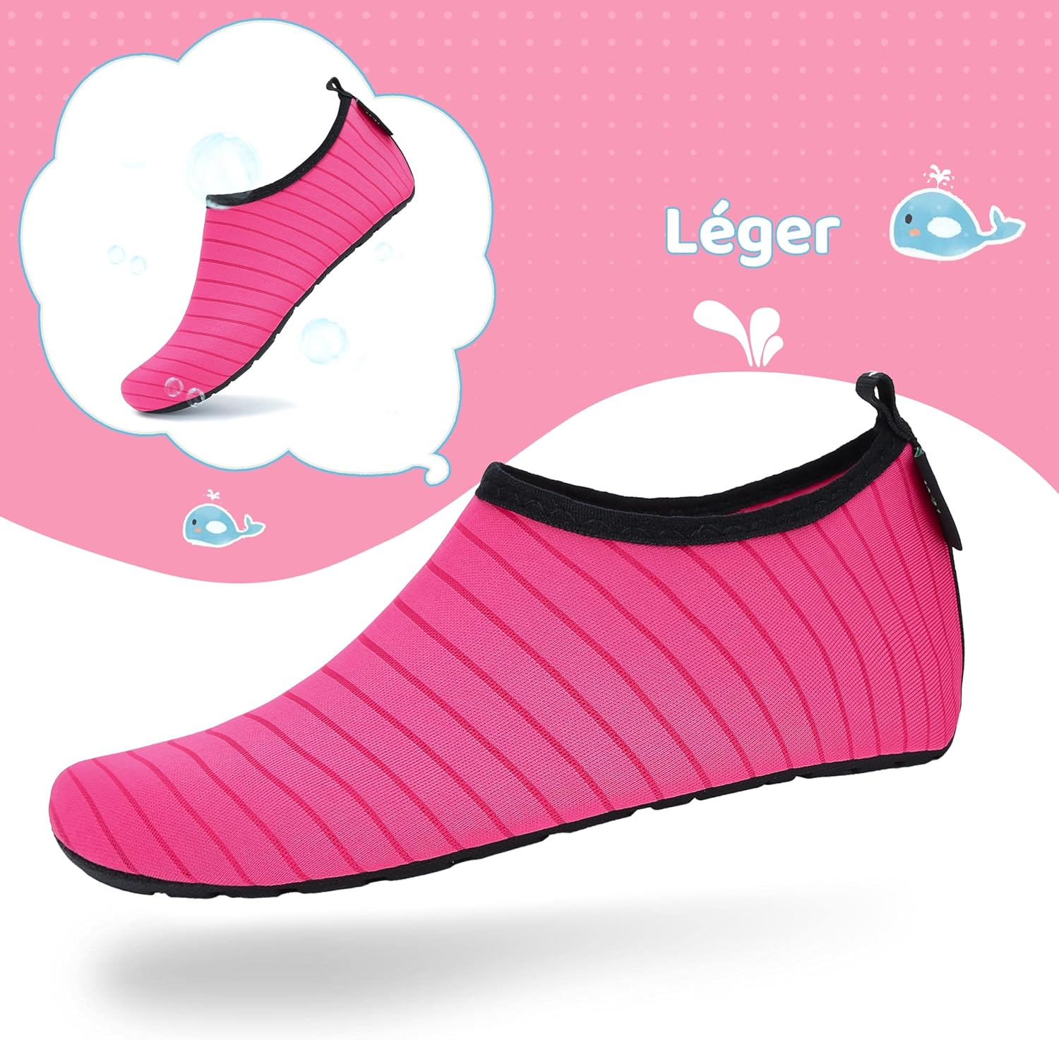Thumbnail 1 de SAGUARO Chaussures d'eau pour enfants — Plage, Piscine et Natation, Néoprène et Caoutchouc, tailles EU 20‑37