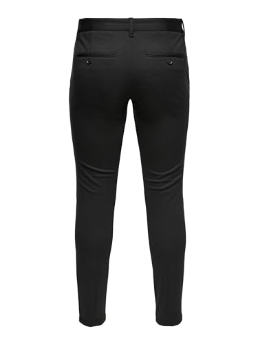 Detalle de Only & Sons Herren Black Chinos – Skinny/Regular Mix