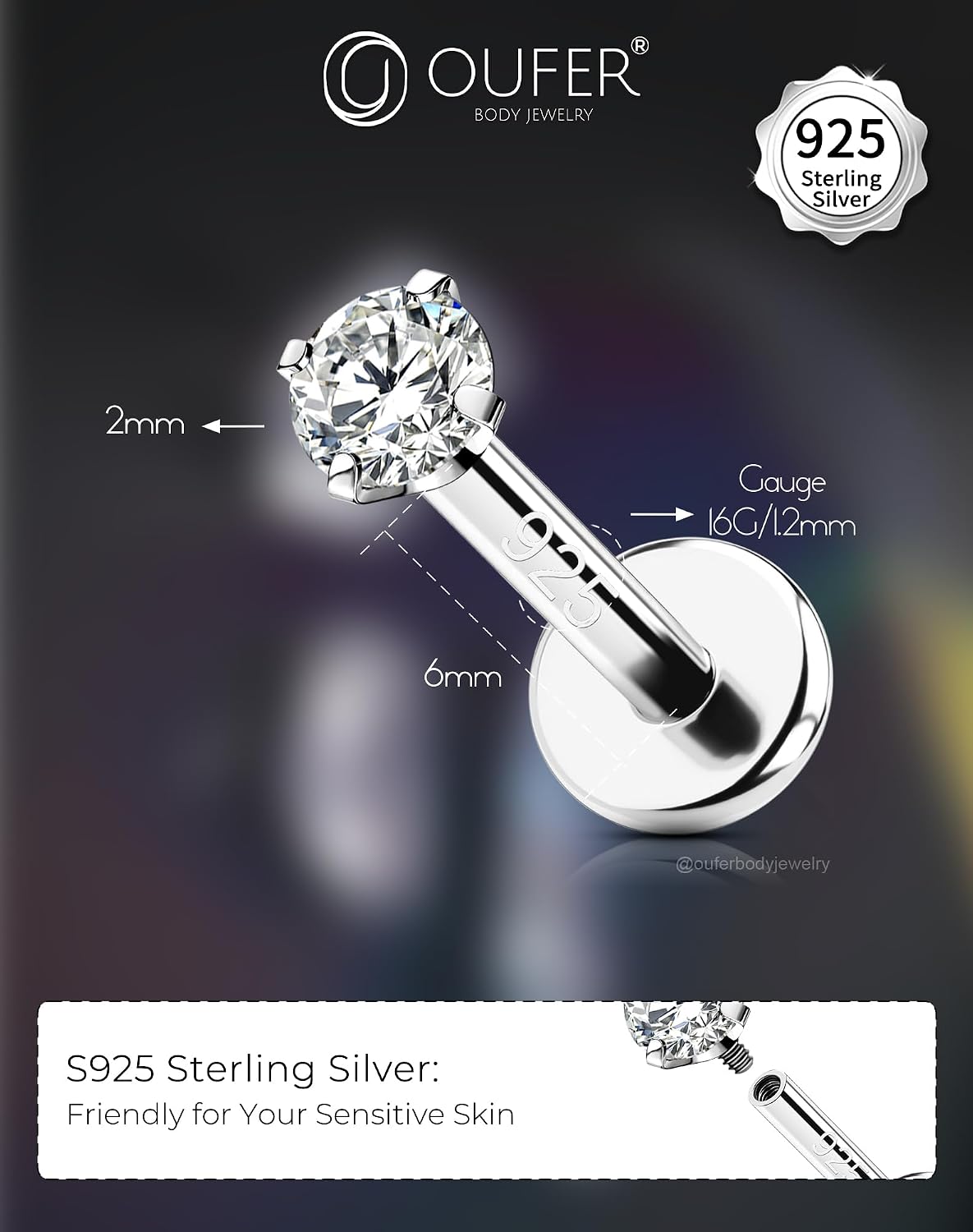 Thumbnail 3 de OUFER 16G Piercing Helix Filettato 6 mm