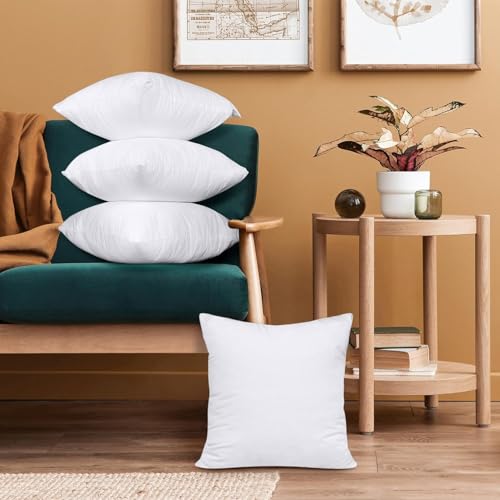 Detalle de PURE TEXTILES Cushion Inserts 45x45cm (Pack of 4) – Hollow Fibre 18x18 inner pads for sofa and cushions