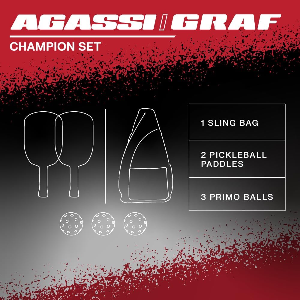 Thumbnail 2 de JOOLA Agassi x Graf: Pagaia da Pickleball con Superficie in Fibra di Vetro e Certificazioni USAP & UPA-A