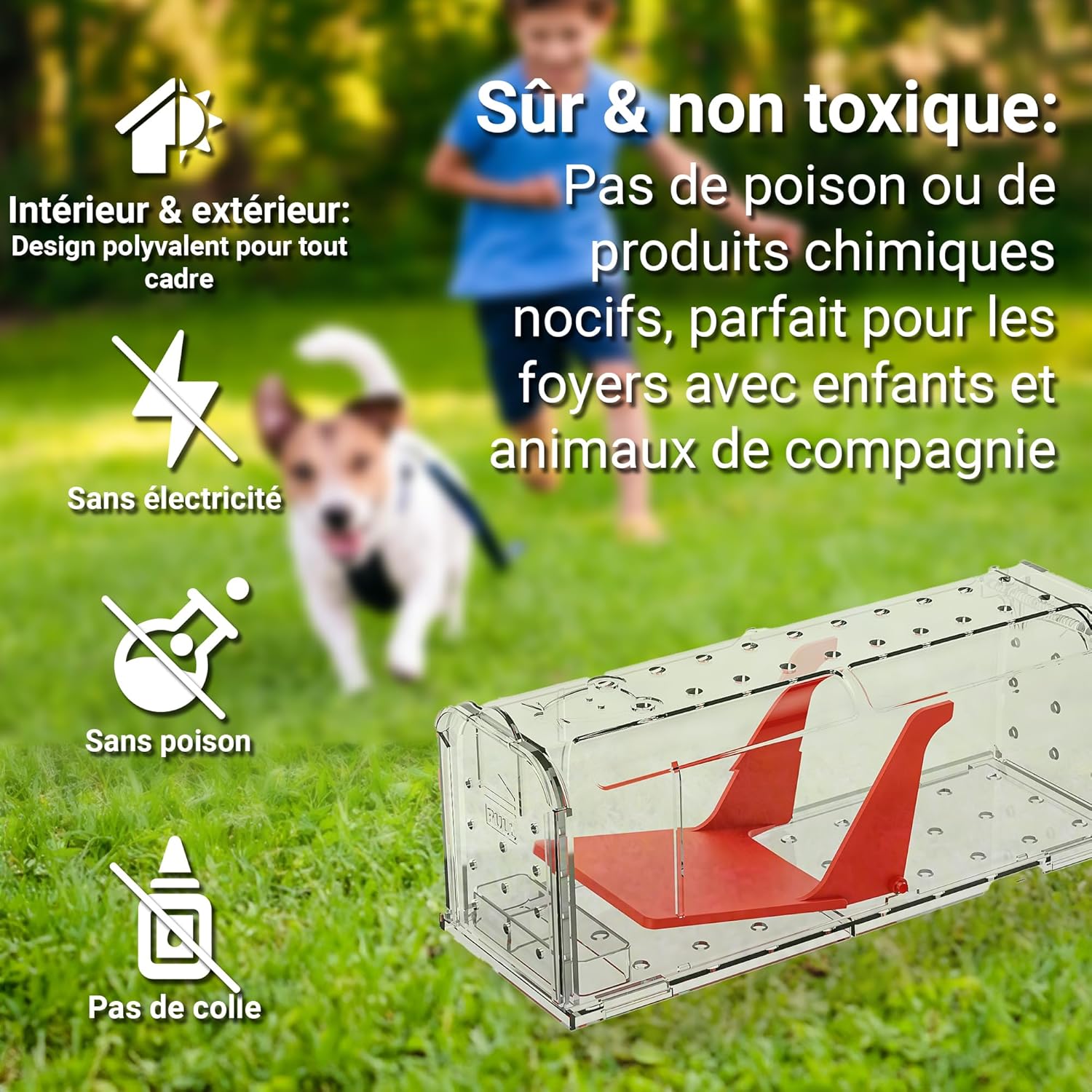 Detalle de Roshield 4 x Pièges à Souris sans cruauté – Capture vivante, réutilisables, intérieur et extérieur