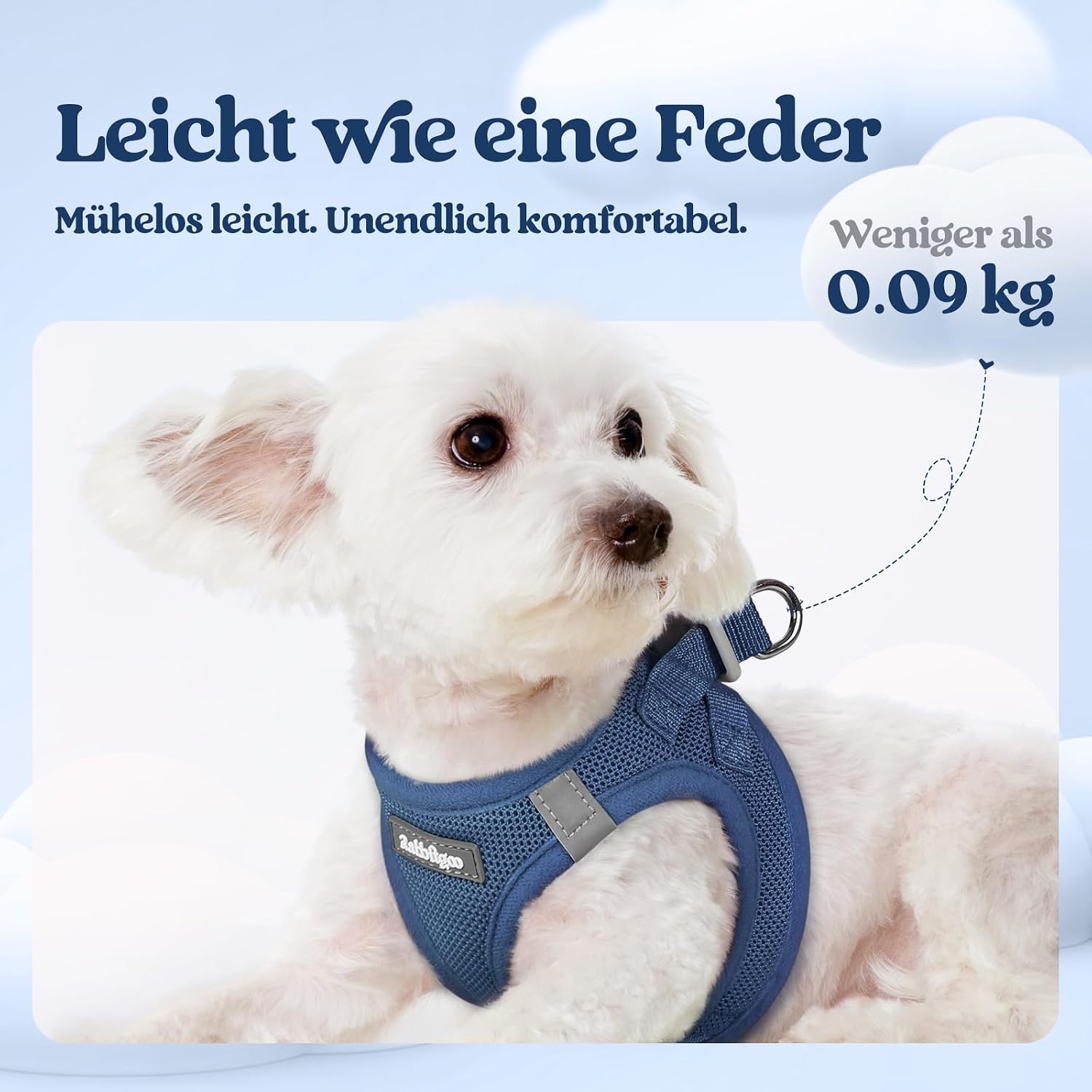 Detalle de rabbitgoo Hundegeschirr Kleine Hunde mit Leine (Step-in) – Dunkelblau, Größe S
