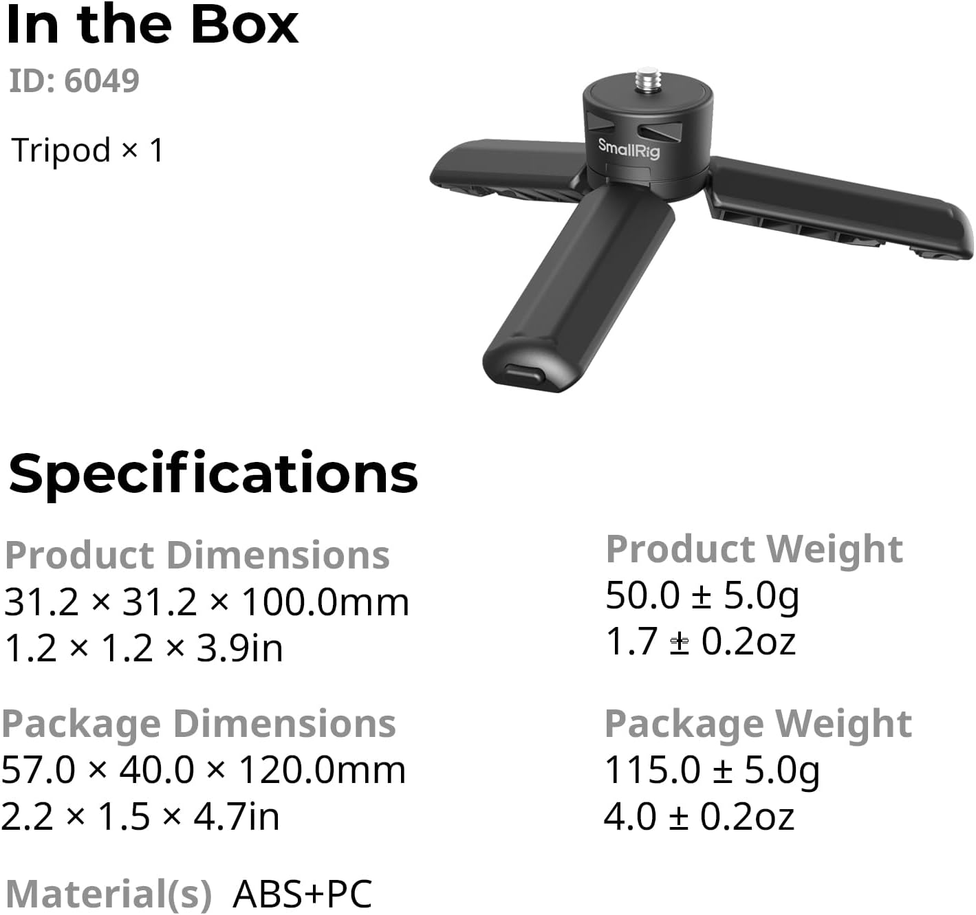 Thumbnail 6 de SMALLRIG Action Camera Tripod for DJI Osmo Pocket and Similar Models