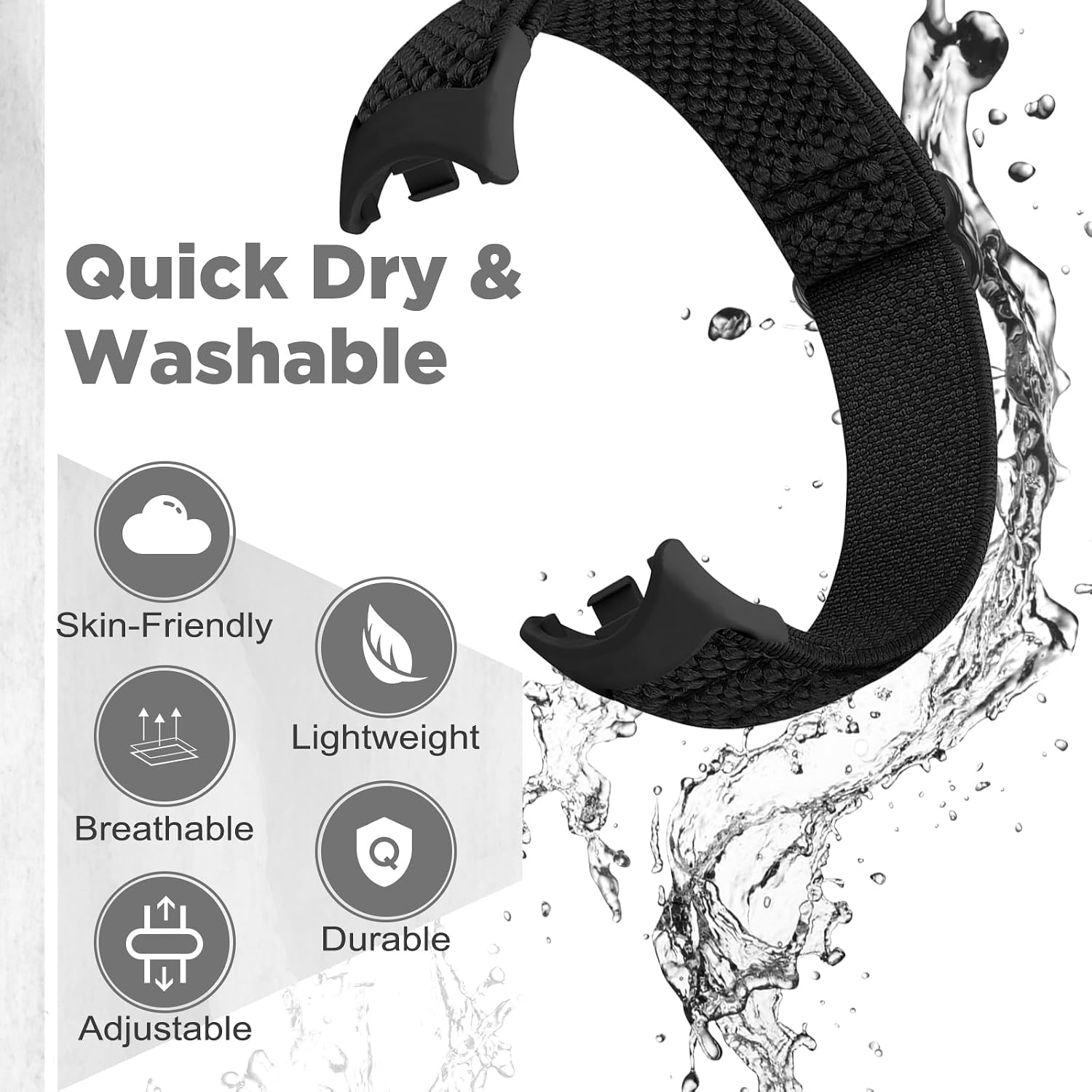 Detalle 2 de Runostrich Elastic Nylon Watch Strap Xiaomi Band 10/9/8